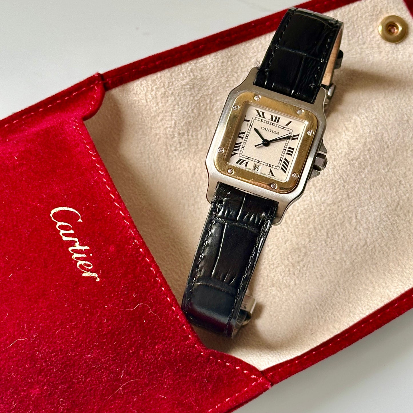 Santos Galbée Large 18K Yellow Gold Two Tone Ref 1566 1990