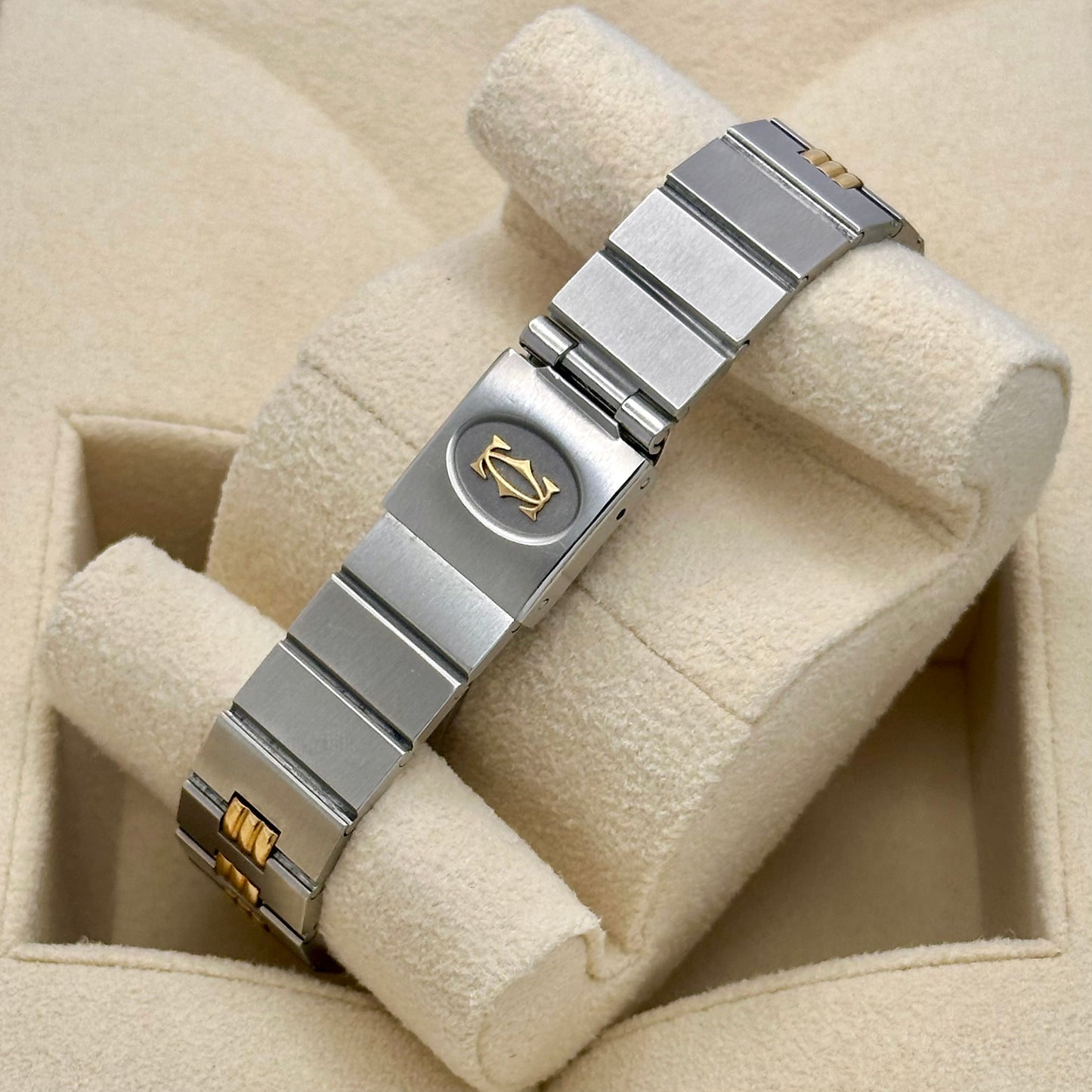 Santos Octagon White Romans 18K Yellow Gold Ref 2966 1990