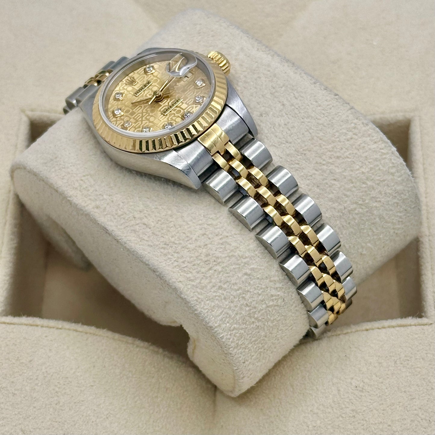 Lady-Datejust 26 Champagne Anniversary Big Diamond Ref 69173 1995
