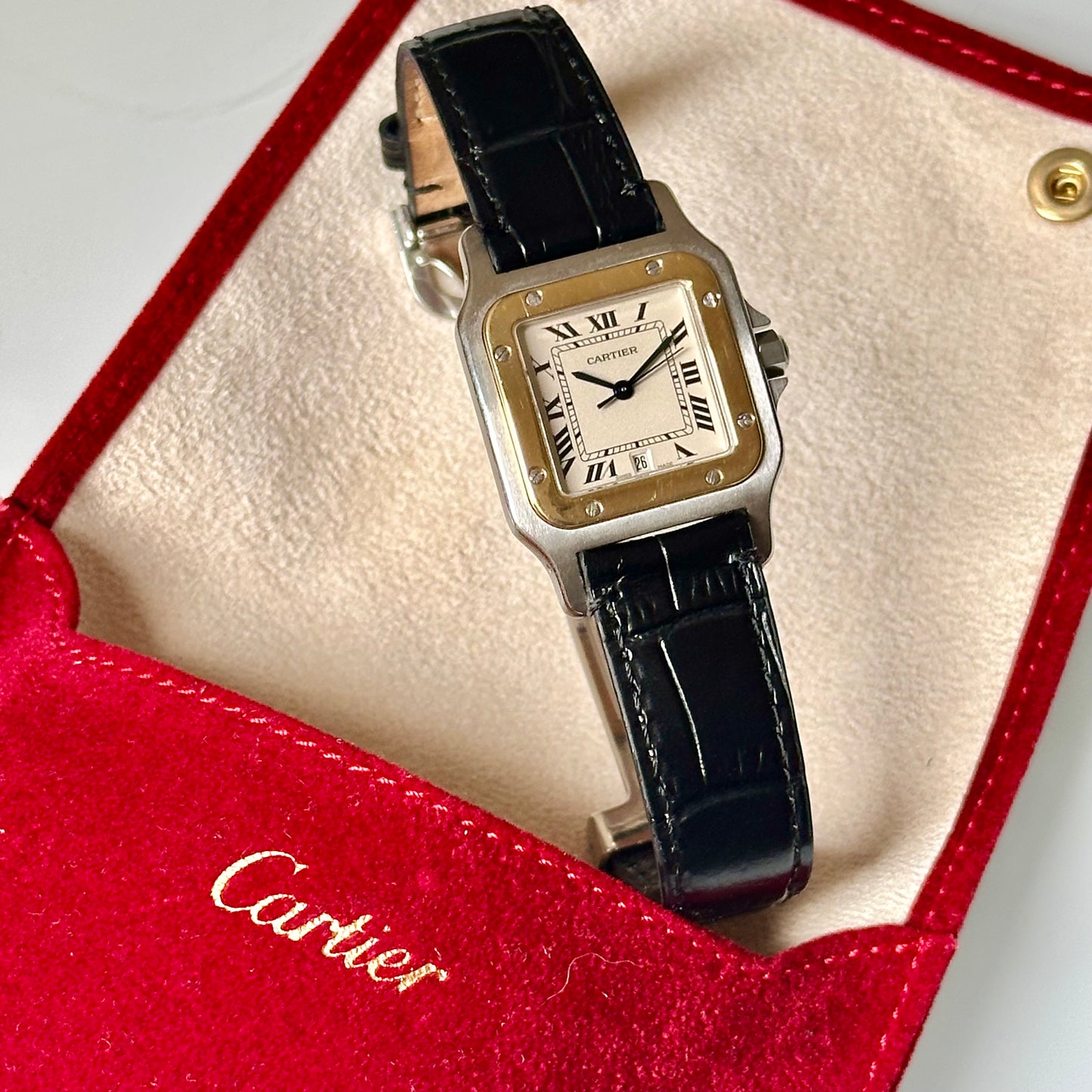 Santos Galbée Large 18K Yellow Gold Two Tone Ref 1566 1990