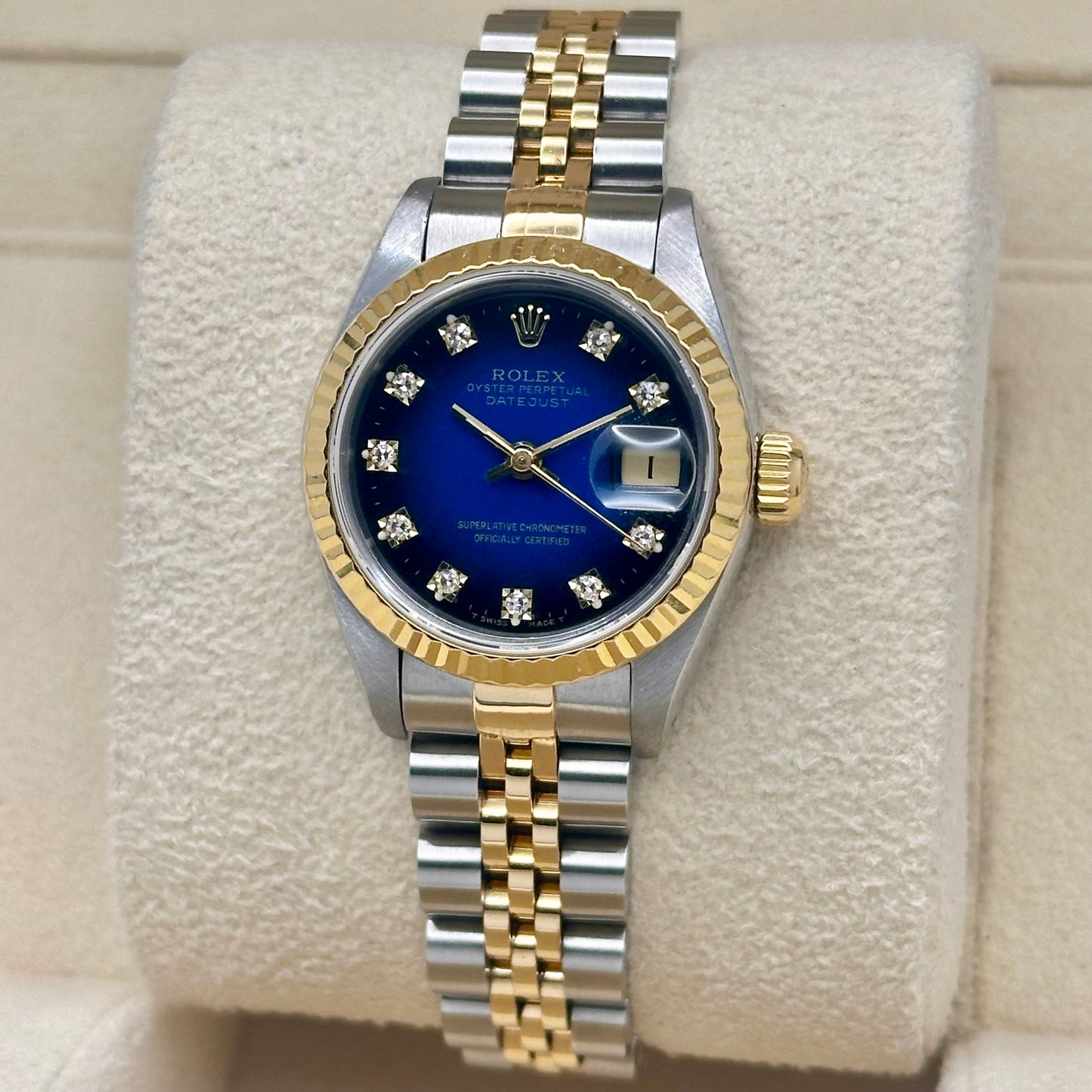 Lady-Datejust 26 Blue Vignette Diamond Ref 69173 1989