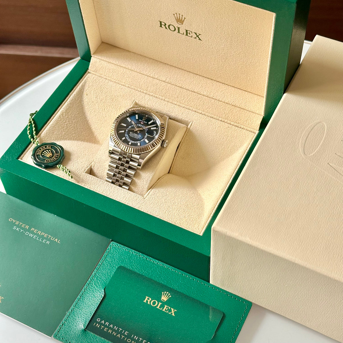 Sky-Dweller Sunburst Blue Jubilee 18K White Gold Ref 326934 2022