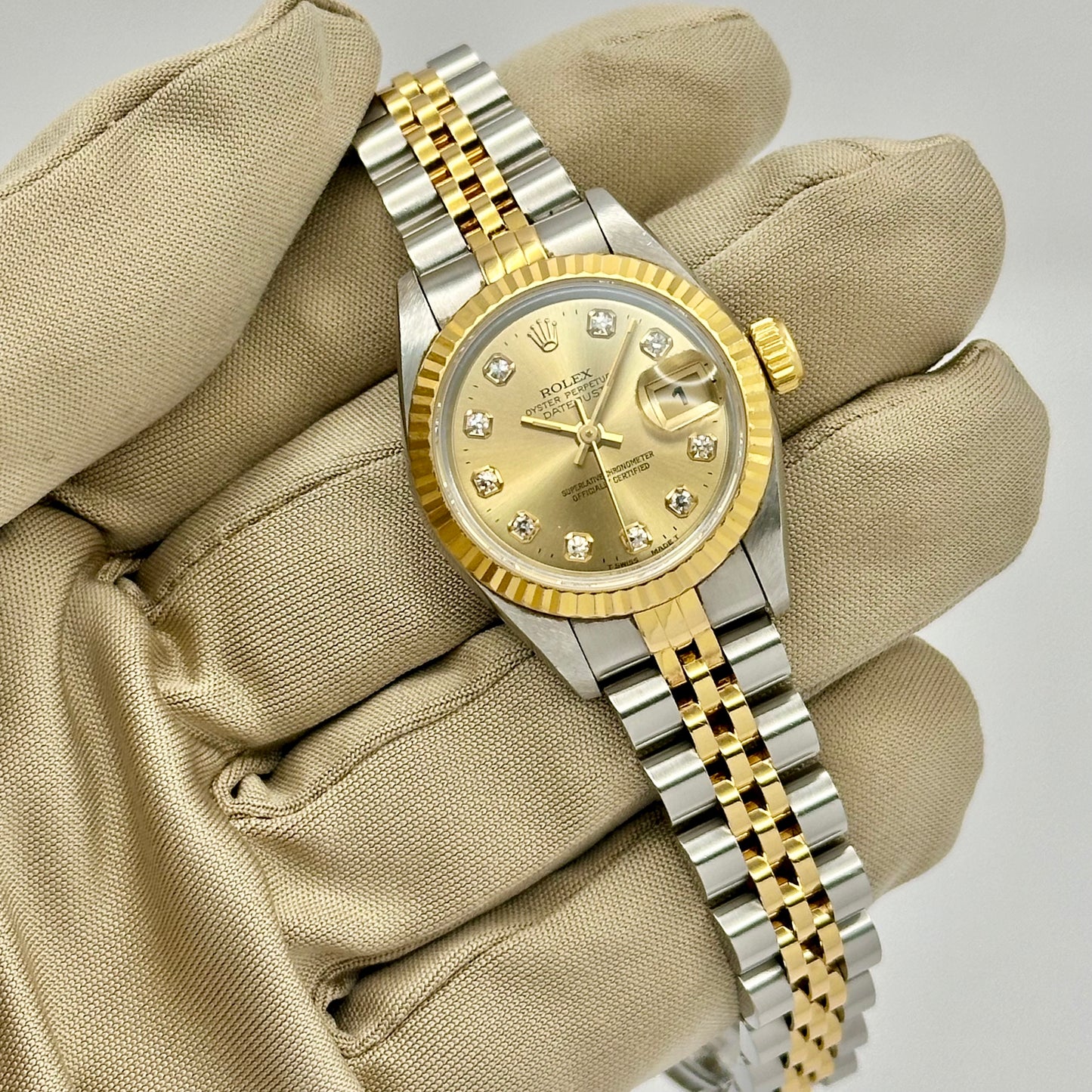 Lady-Datejust 26 Champagne Big Diamond Ref 69173 1996