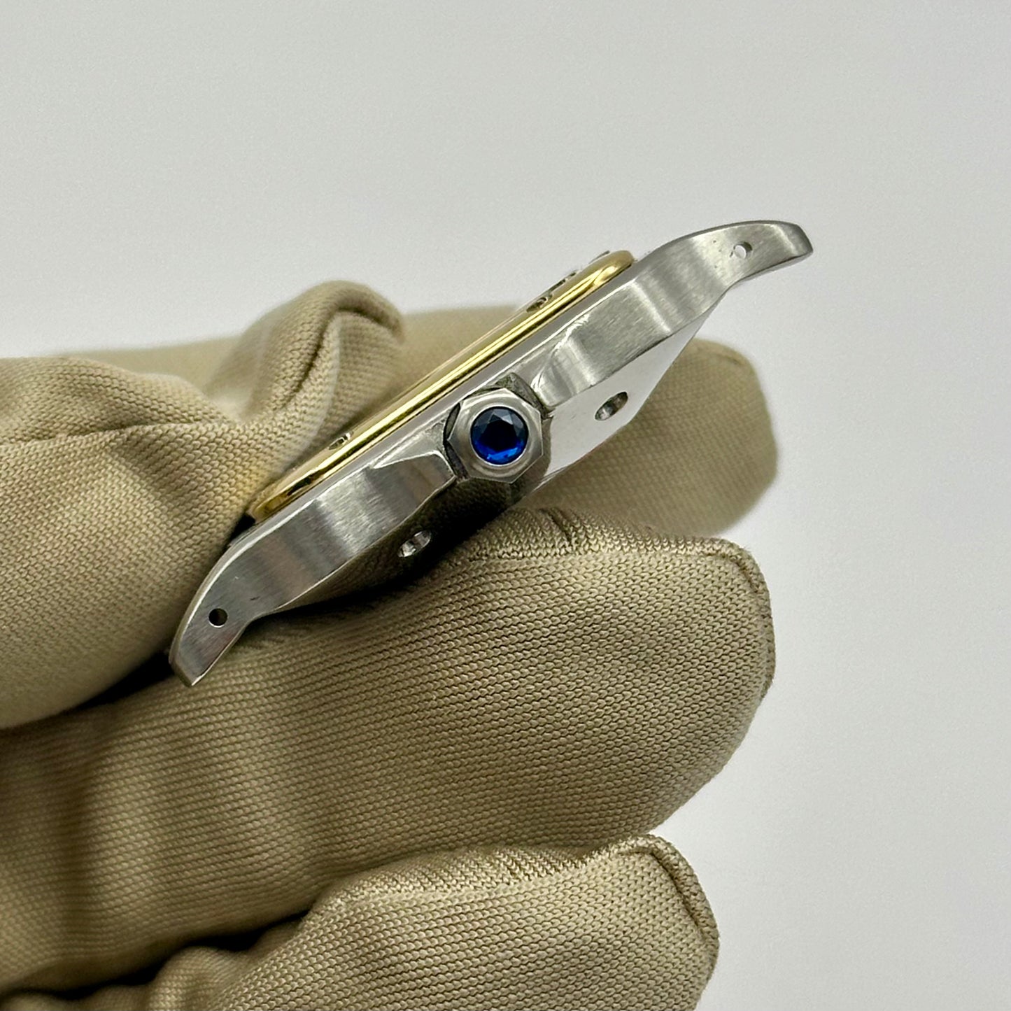 Santos Carree Large White Romans 18K Yellow Gold Ref 2961 1980