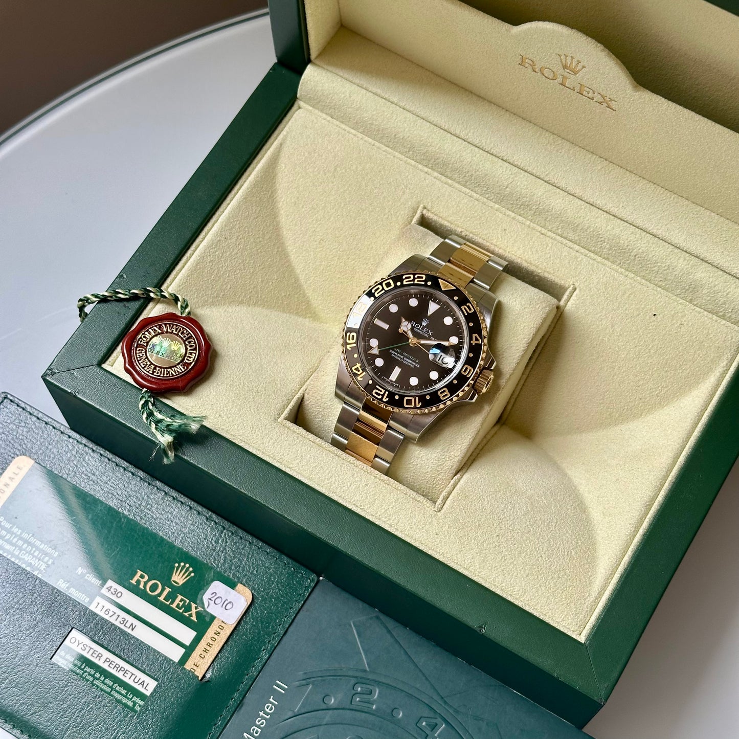 GMT Master II 18K Yellow Gold Ref 116713LN 2010