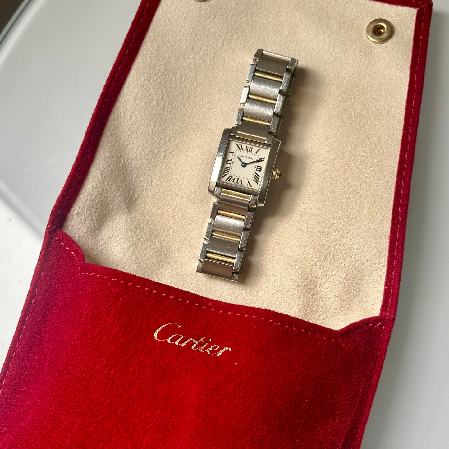 Tank Française Small 18K Yellow Gold Two Tone Ref 2384 1990