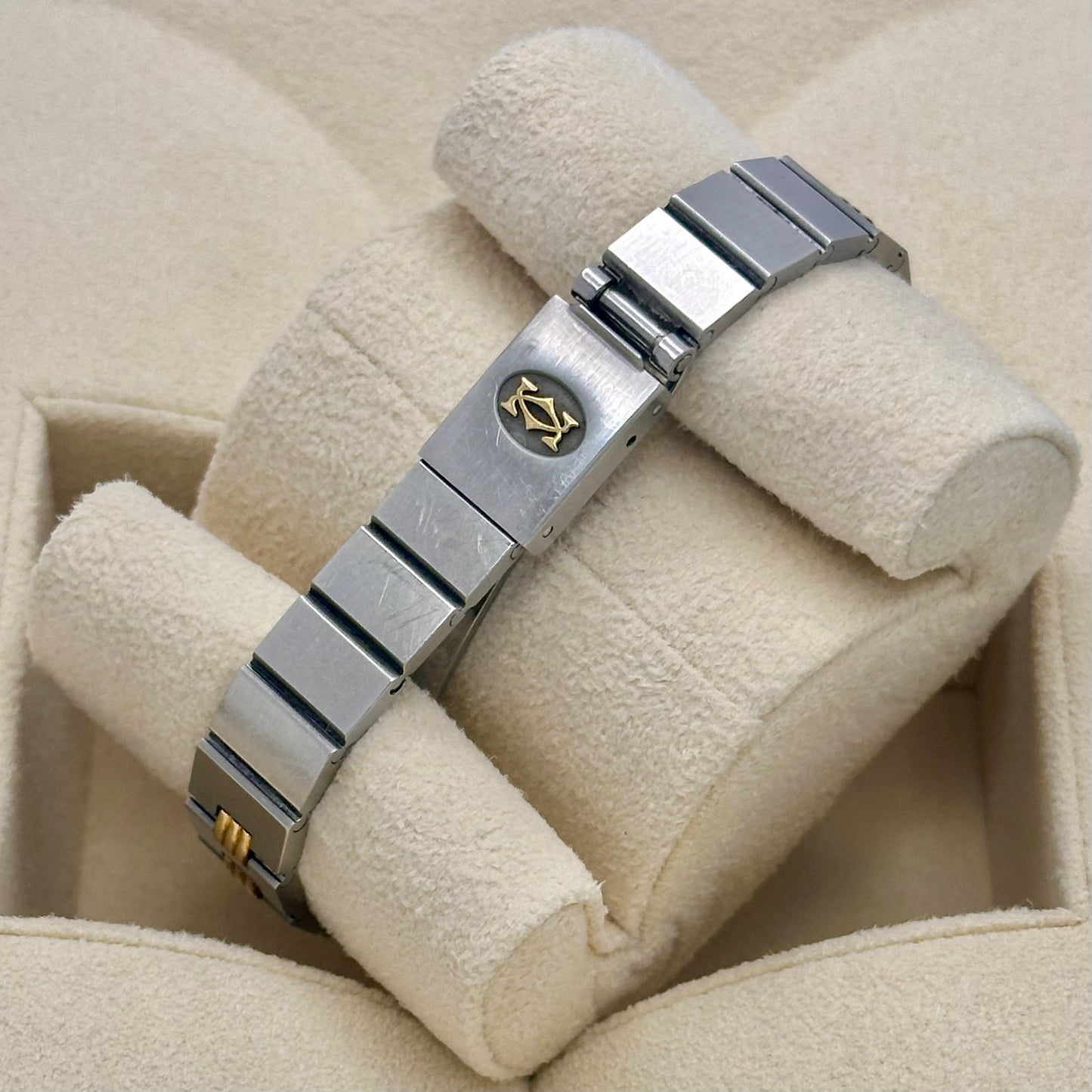 Santos Octagon White Romans 18K Yellow Gold 0907 1990