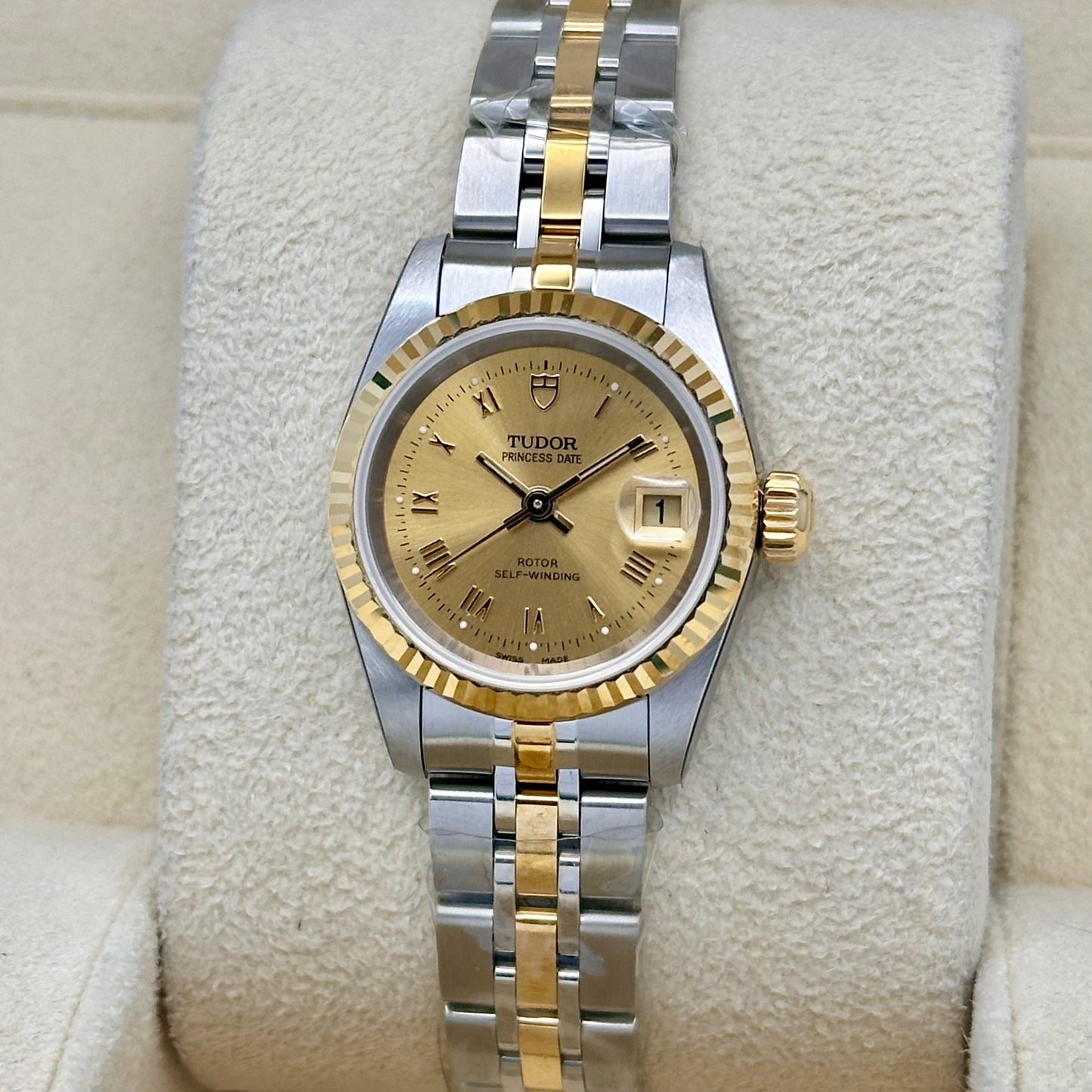 Tudor Princess Date 18K Yellow Gold Champagne Romans Ref 92413 2025