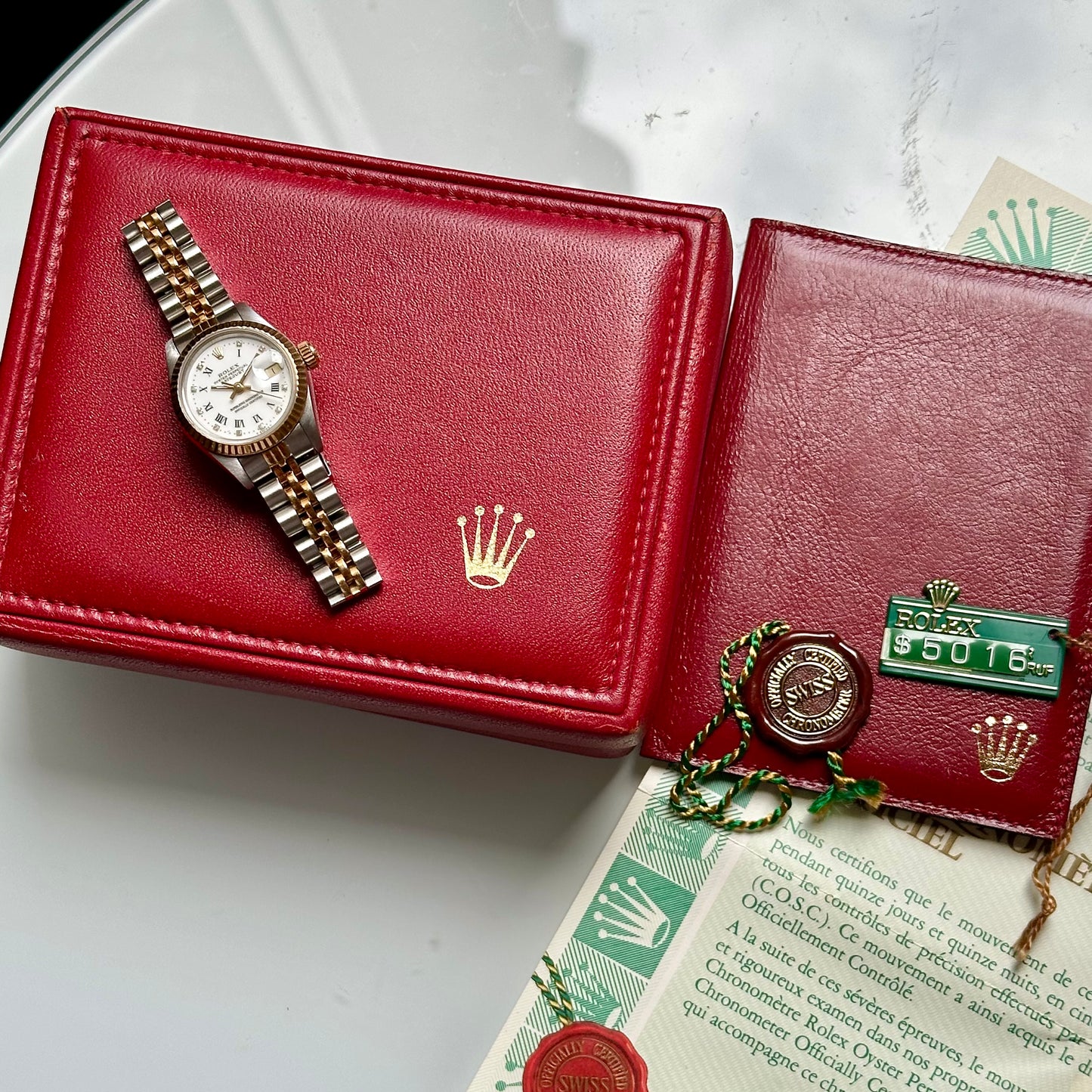 Lady-Datejust 26 White Buckley Diamond Dial 18K Yellow Gold Two Tone Ref 69173G 1988