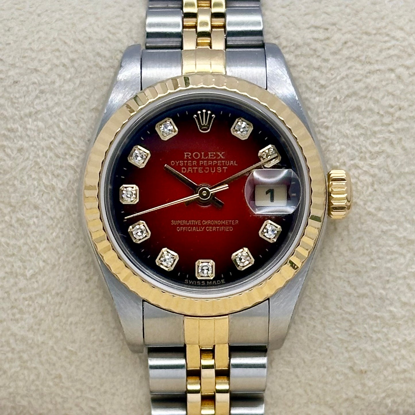 Lady-Datejust 26 Red Vignette Big Diamond Ref 79173 2002