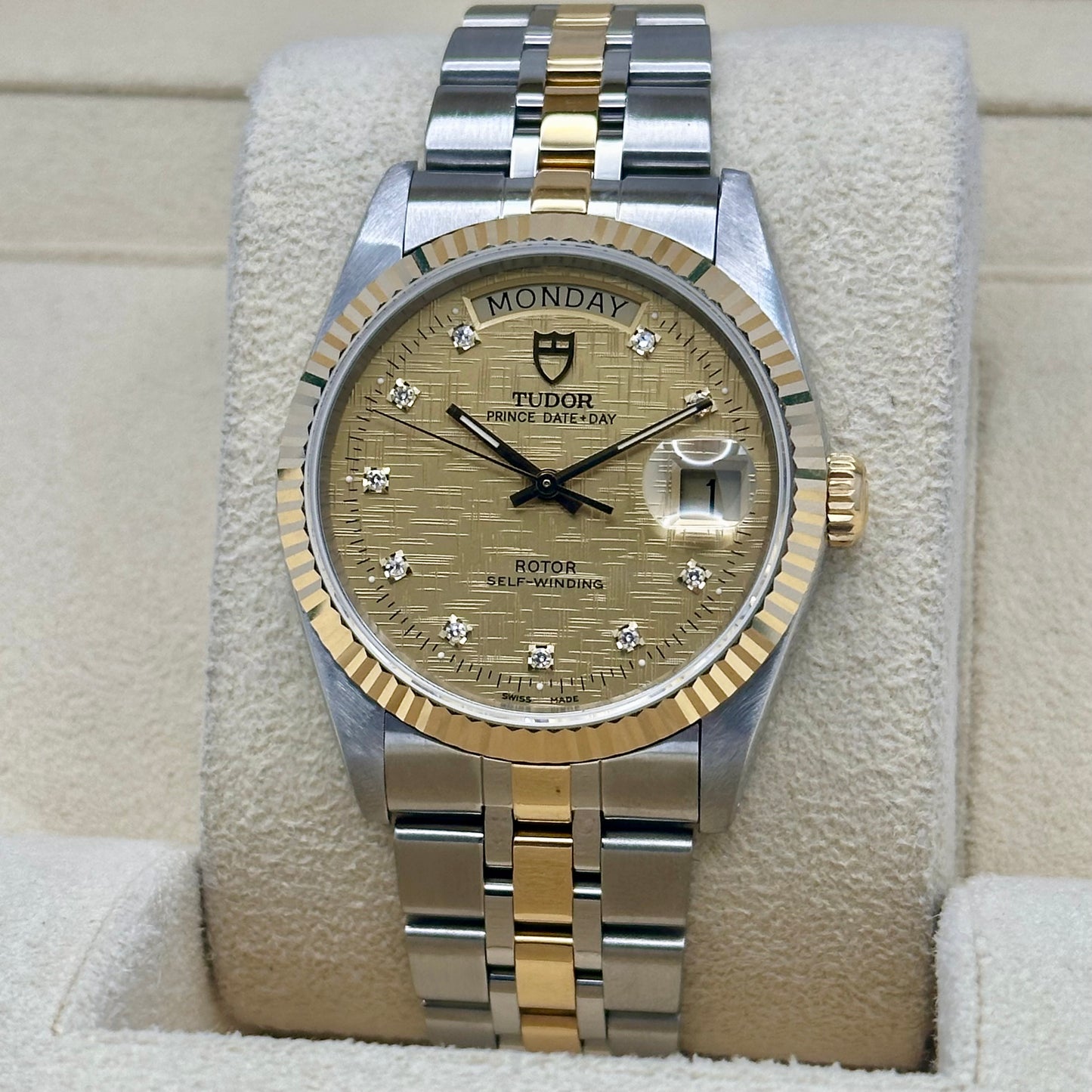 Prince Day-Date 36 Champagne Diamond Dial Ref 76213G 2000