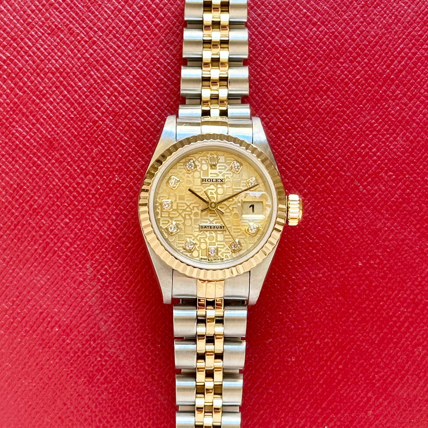 Lady-Datejust 26 Champagne Anniversary Big Diamond Ref 69173 1995