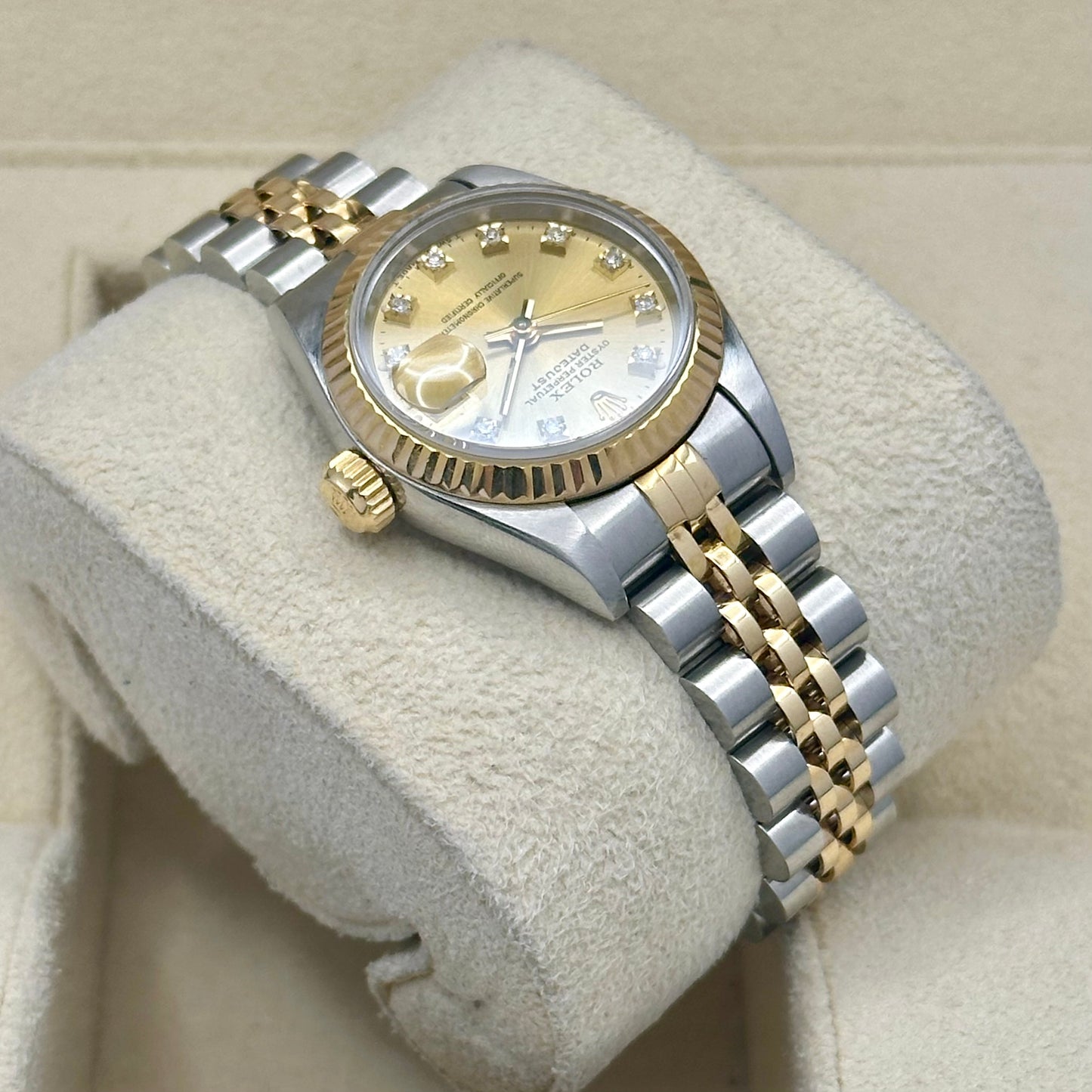Lady-Datejust 26 Champagne Diamond Ref 69173G 1993