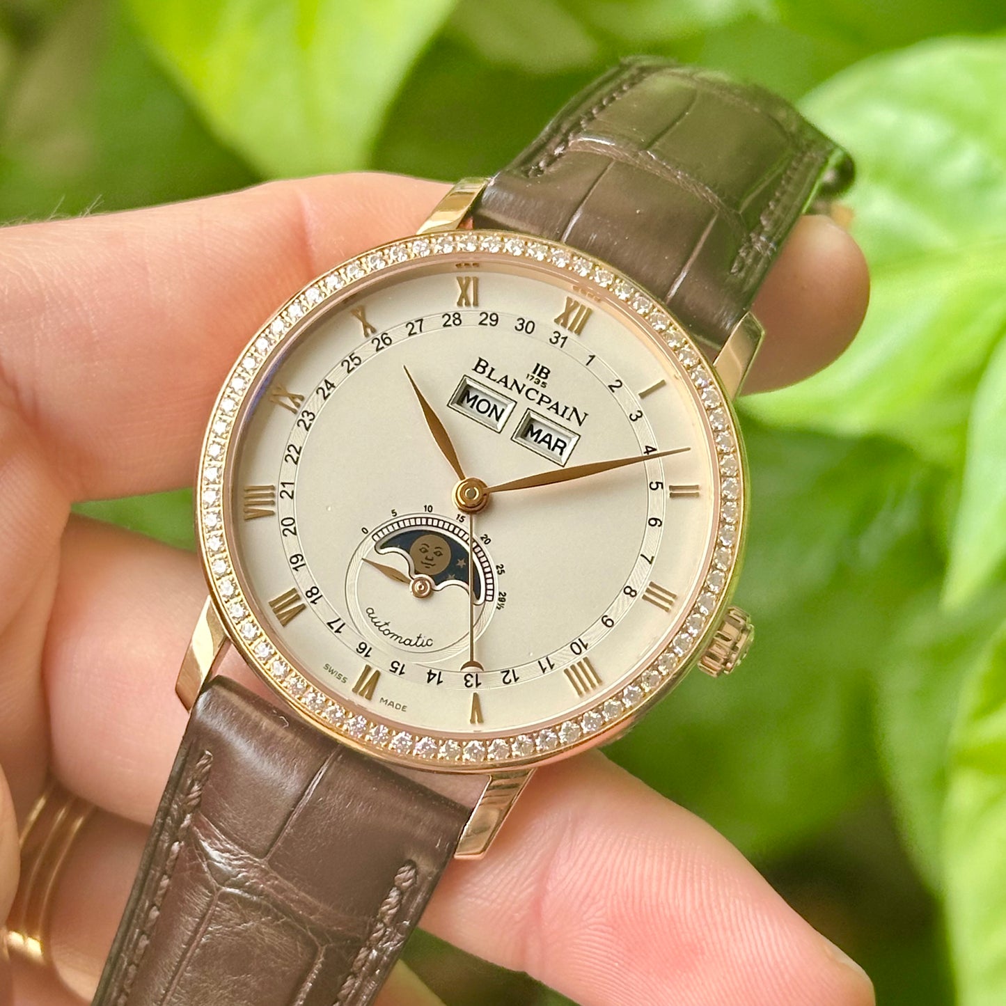 Villeret Quantième Complet Rose Gold Diamond Bezel 2021