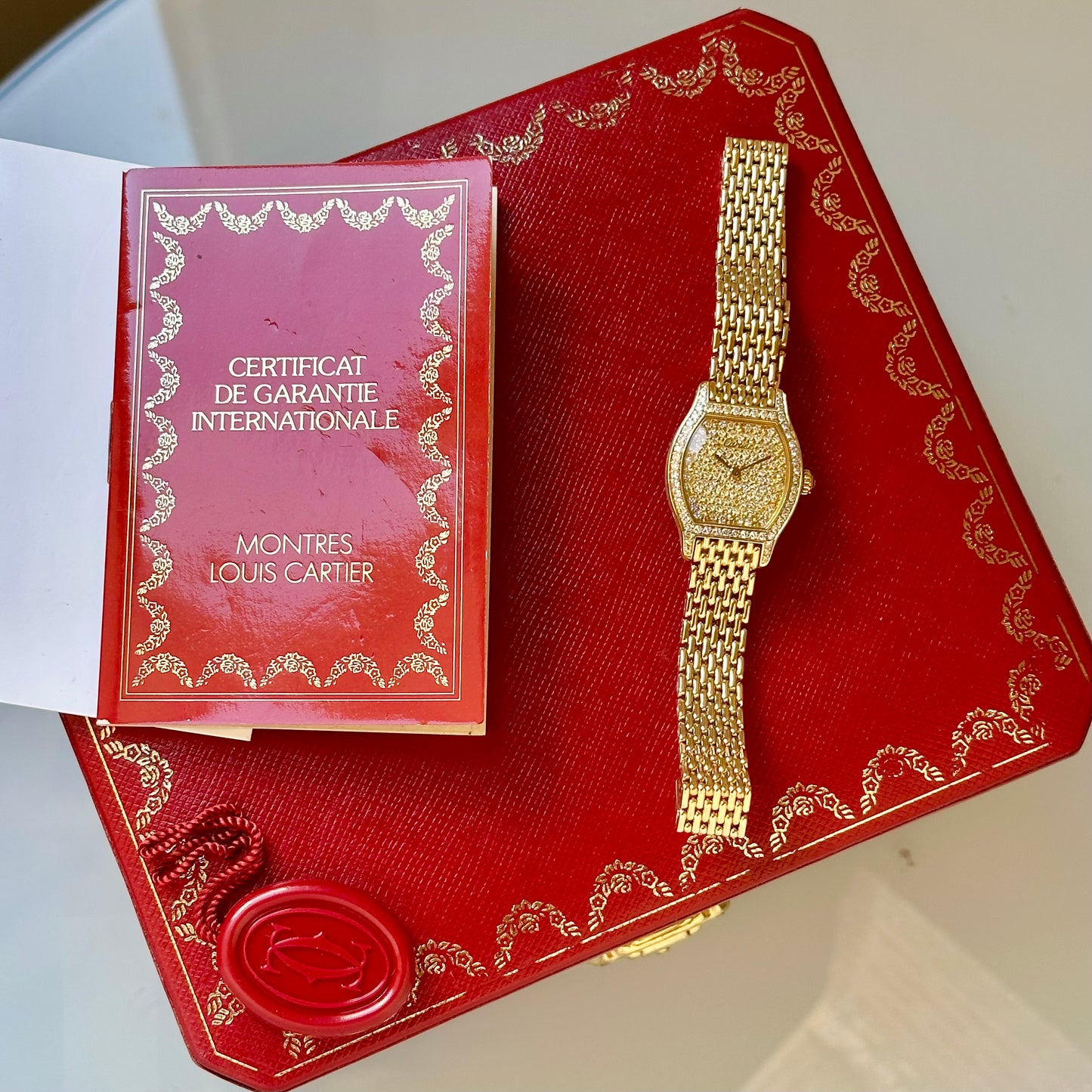 Tortue Pave Diamond 18K Yellow Gold Ref 66036 1991