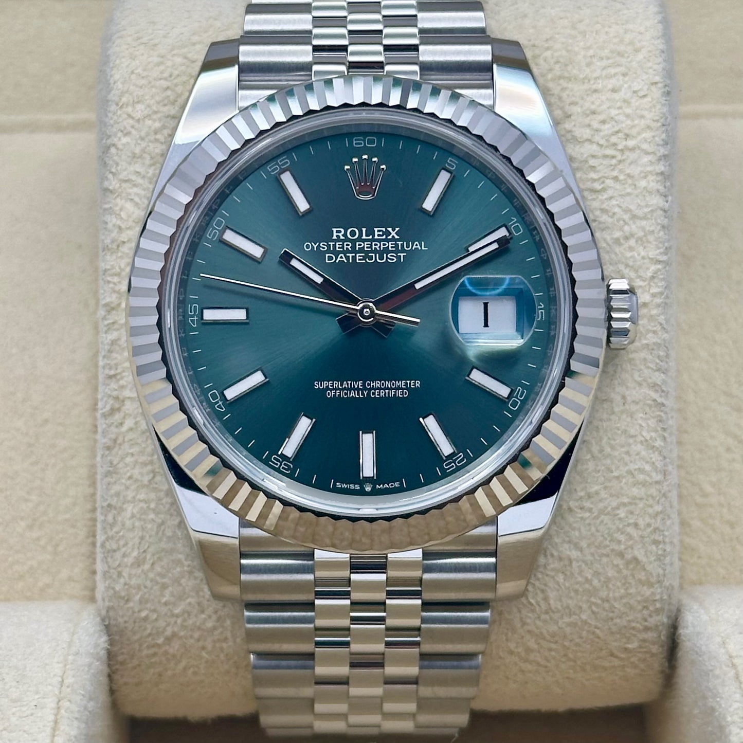 Datejust 41 Mint Green 18K White Gold Ref 126334 2025