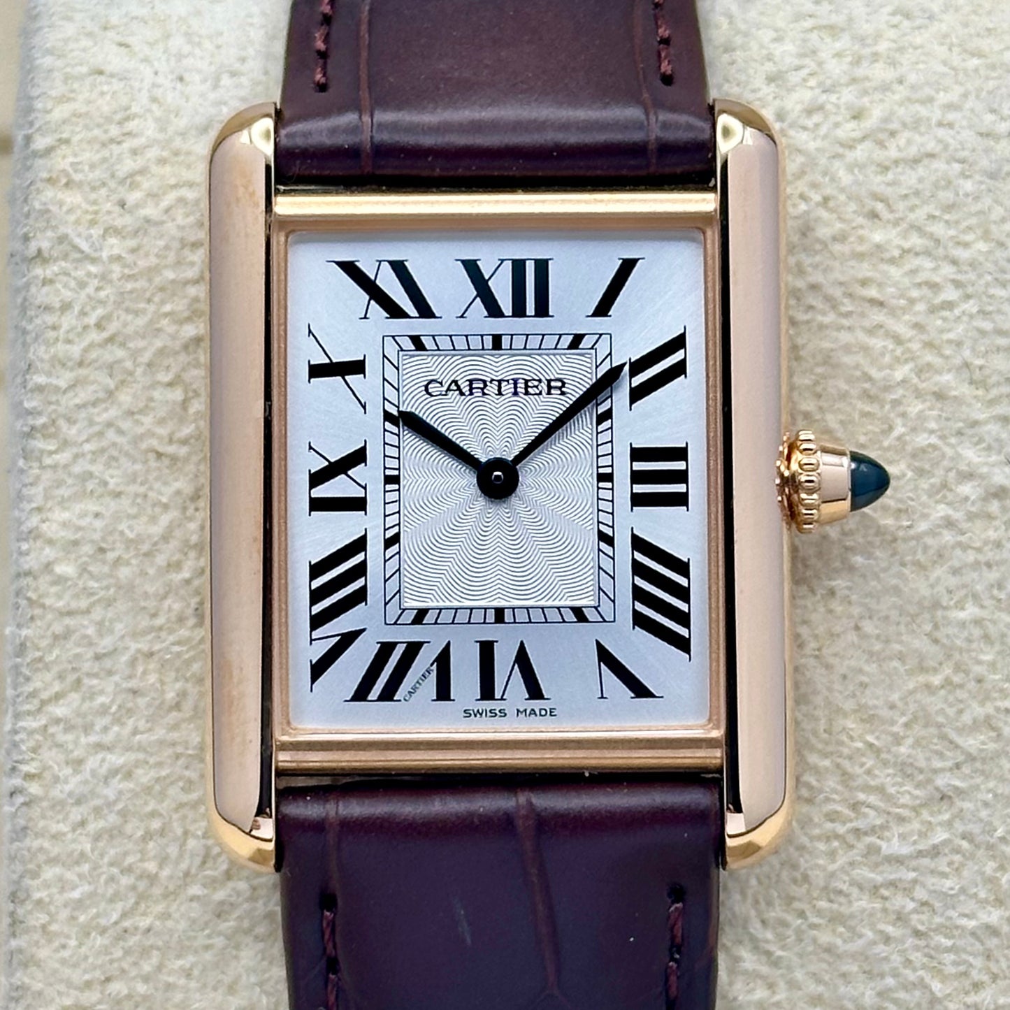 Tank Louis Cartier White Guilloché Romans 18K Rose Gold Ref WGTA0011 2025