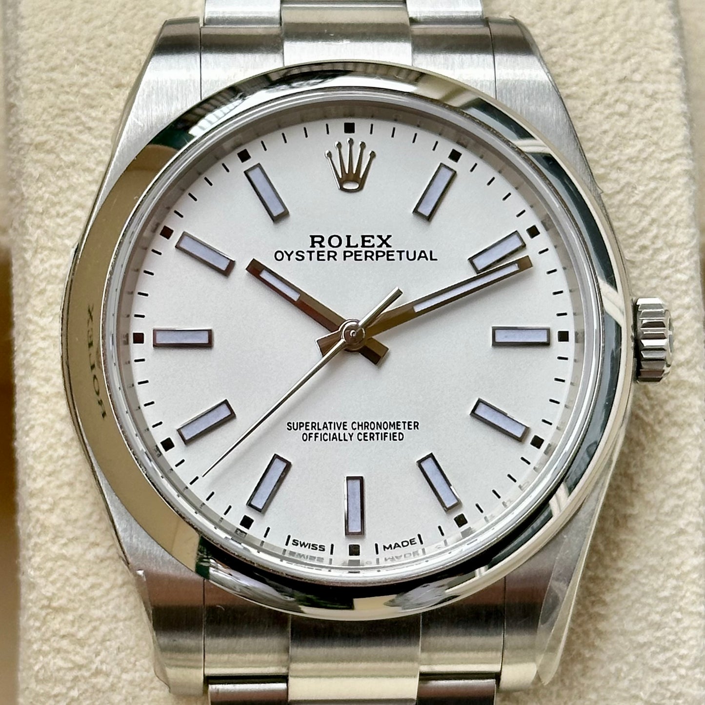 Oyster Perpetual 39 White Factory Stickers Ref 114300