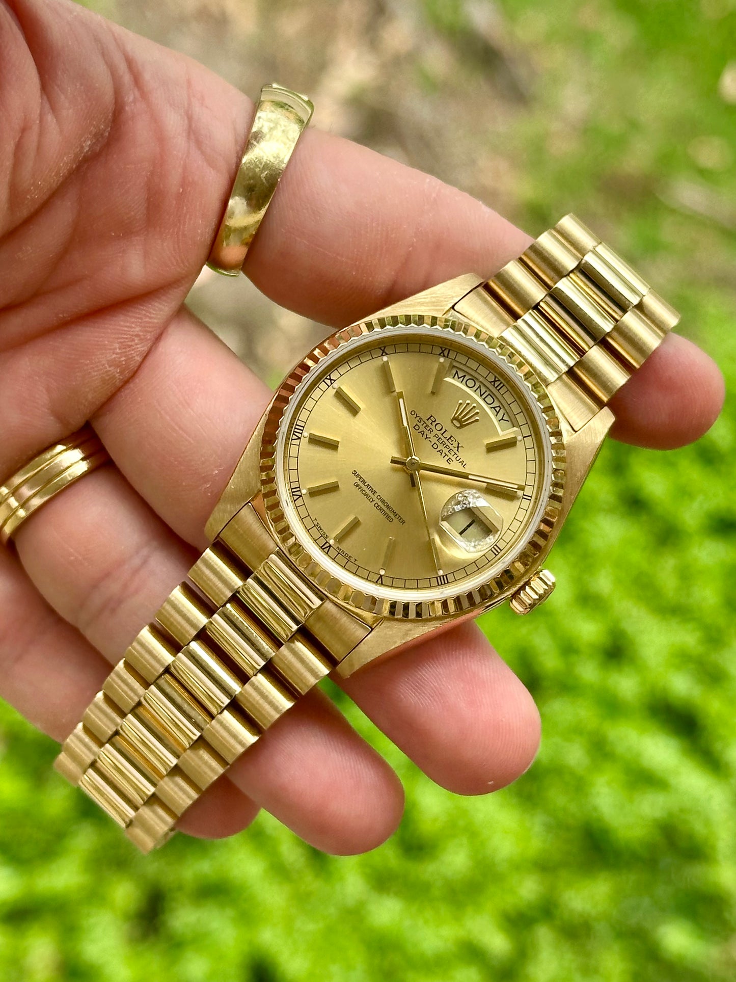 Day-Date 36 Champagne Stick 18K Yellow Gold Ref 18038