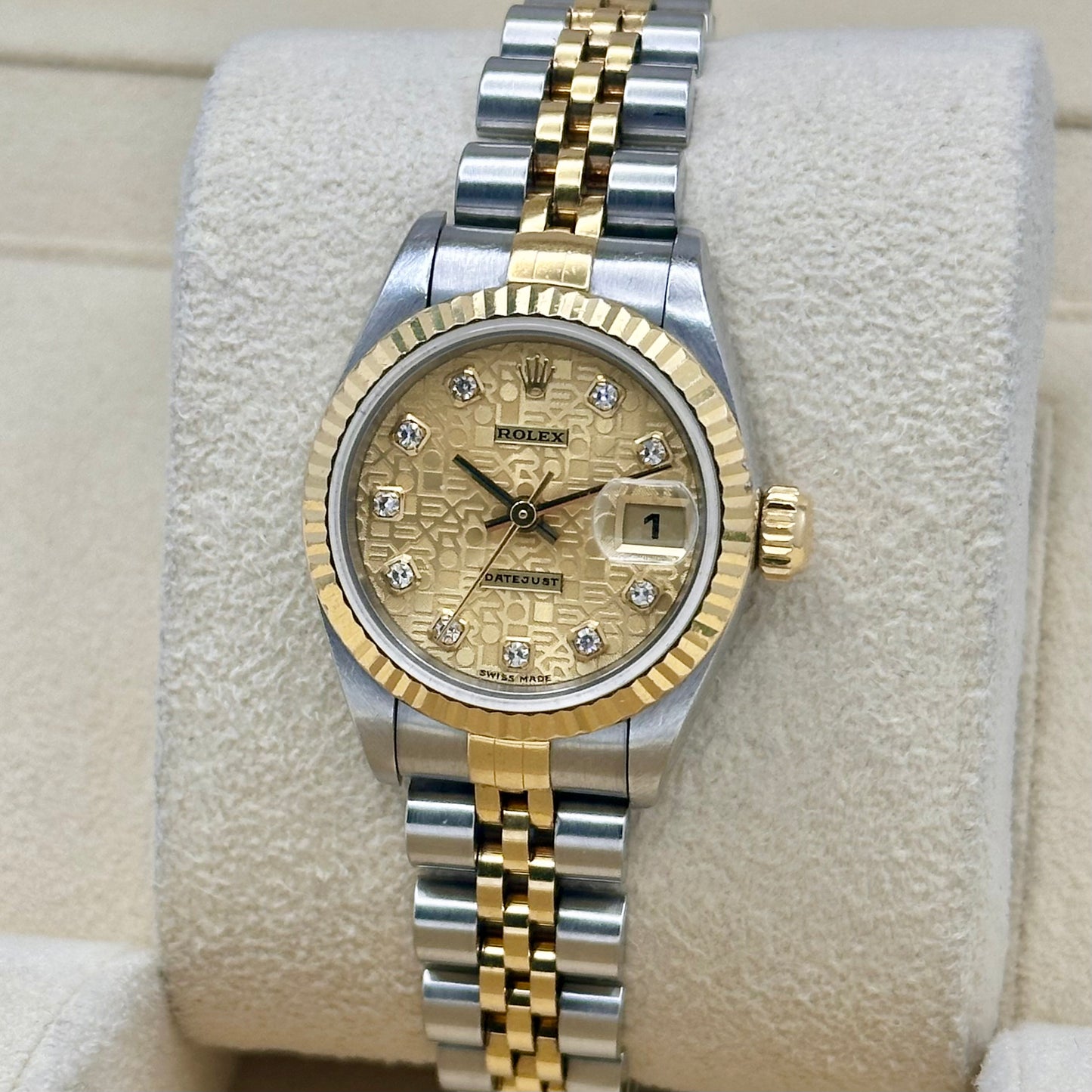 Lady-Datejust 26 Champagne Anniversary Big Diamond Ref 69173 1995