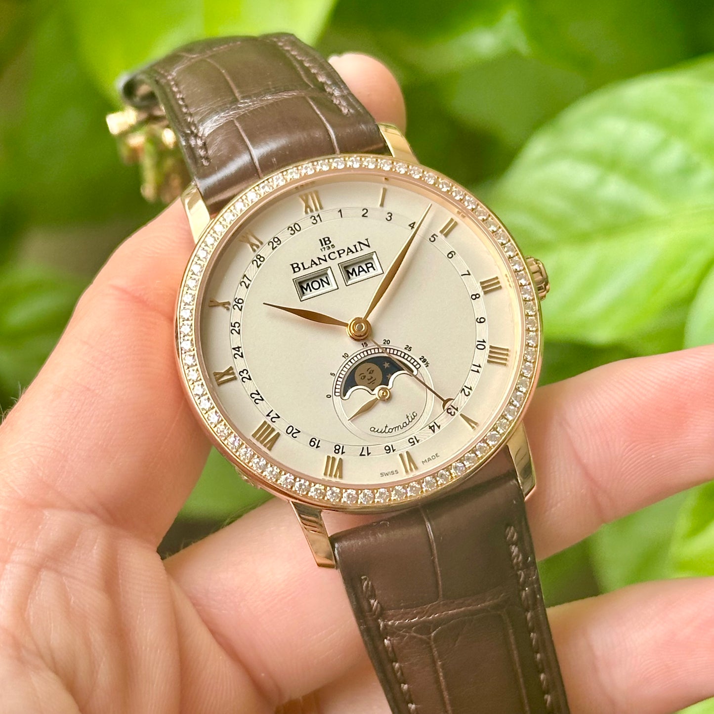 Villeret Quantième Complet Rose Gold Diamond Bezel 2021