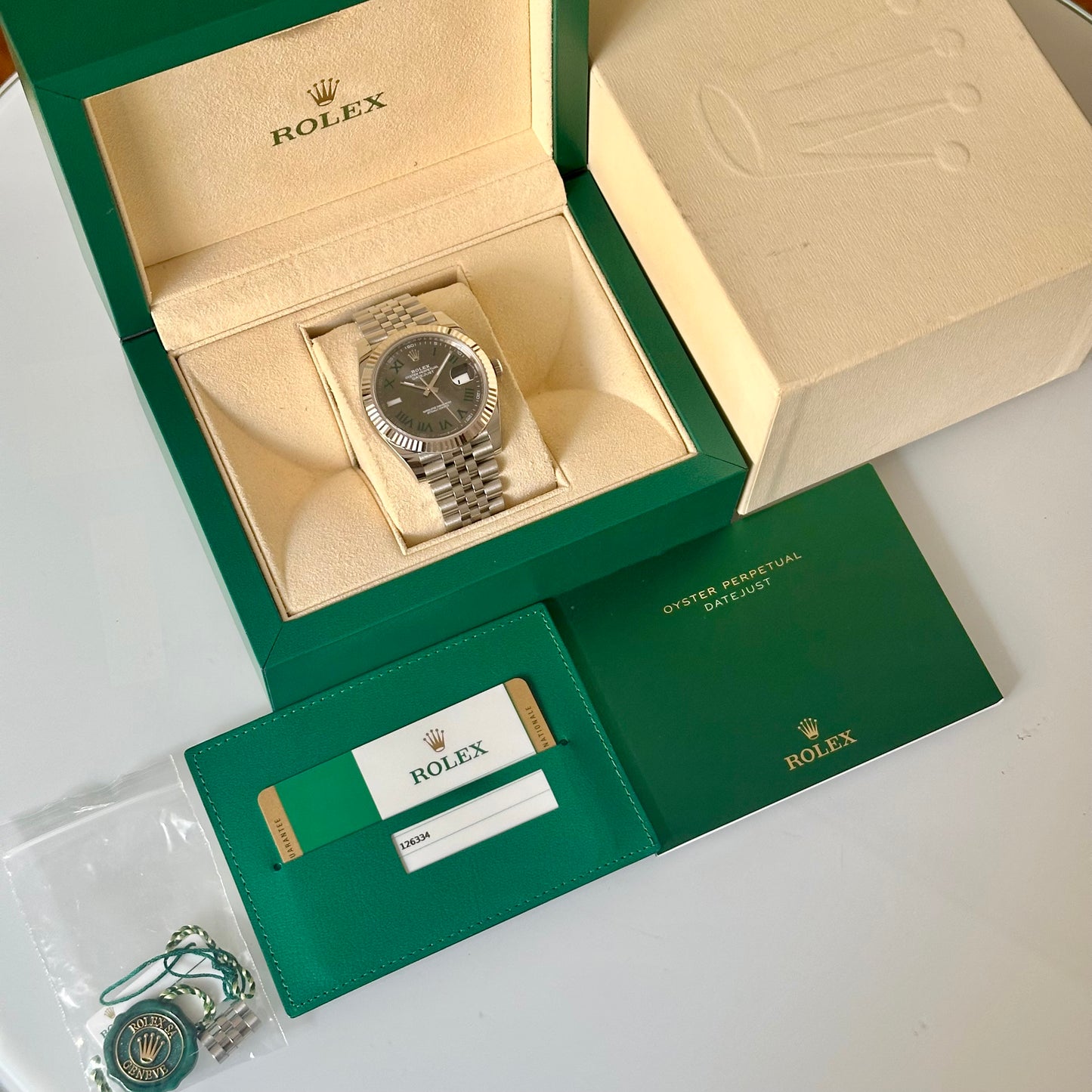 Datejust 41 Wimbledon 18K White Gold Ref 126334 2018