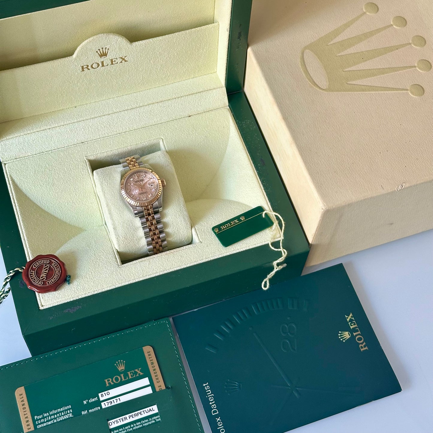 Lady-Datejust 26 Pink Anniversary Diamond Dial 18K Rose Gold Ref 179171 2011