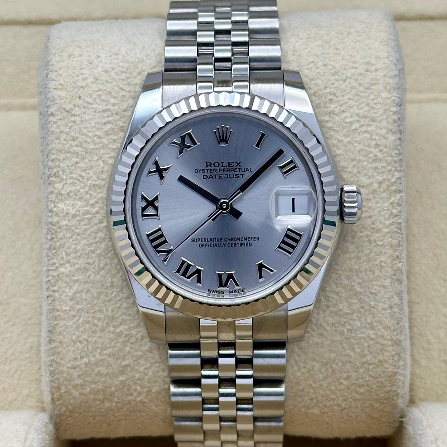 Datejust 31 Silver Romans 18K White Gold Ref 178274 2018