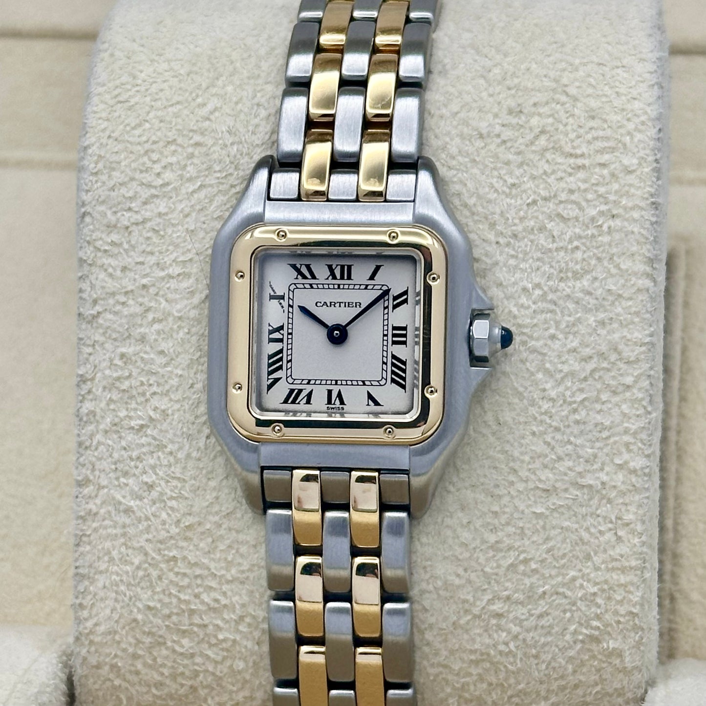 Panthére Small Two Row 18K Yellow Gold White Romans Ref 1120