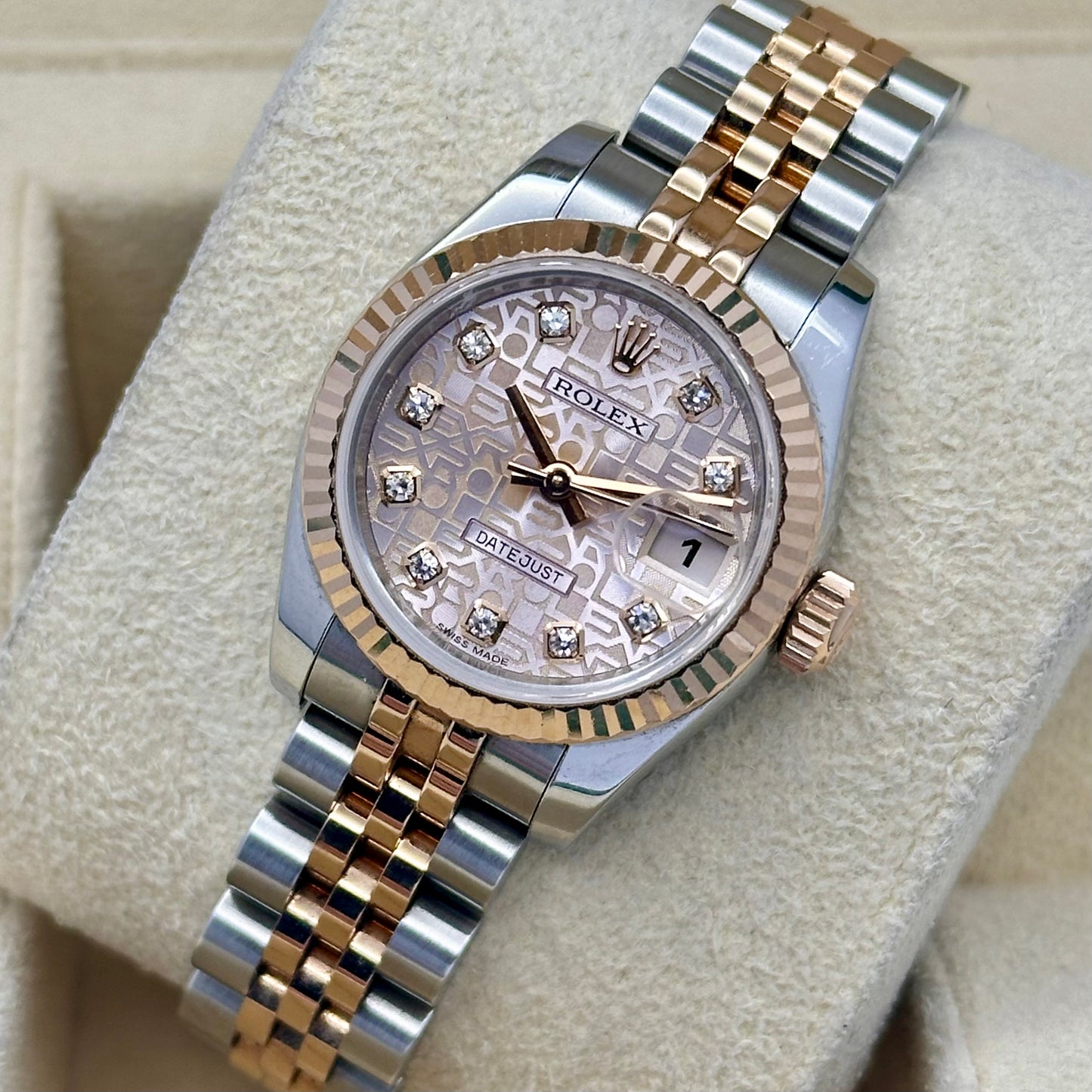 Lady-Datejust 26 Pink Anniversary Diamond Dial 18K Rose Gold Ref 179171 2015