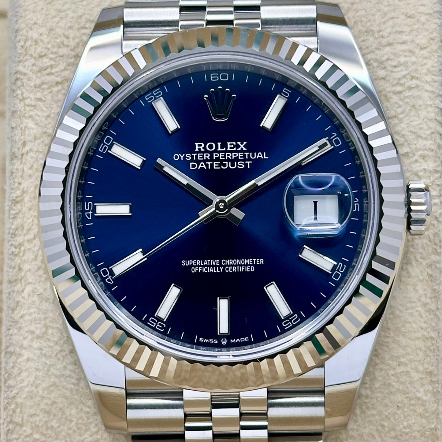 Datejust 41 Sunburst Blue 18K White Gold Ref 126334 2020