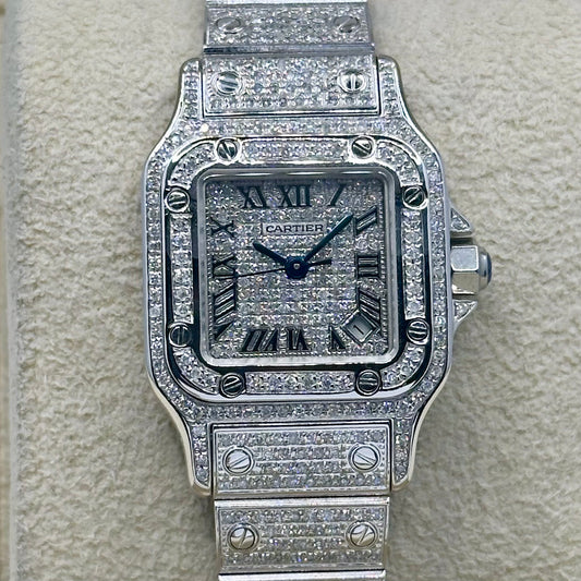 Santos Galbée Small Custom Diamond Set Ref 2423