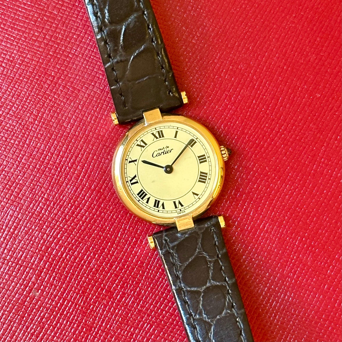 Vendome Must De Cartier Small Ivory Romans 1990