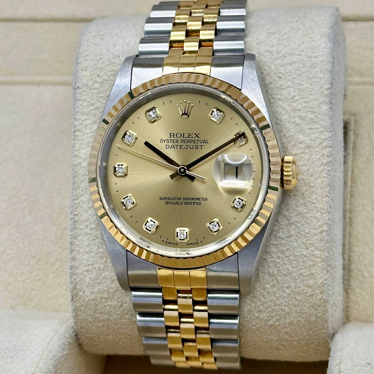 Datejust 36 Champagne Big Diamond Ref 16233 2000