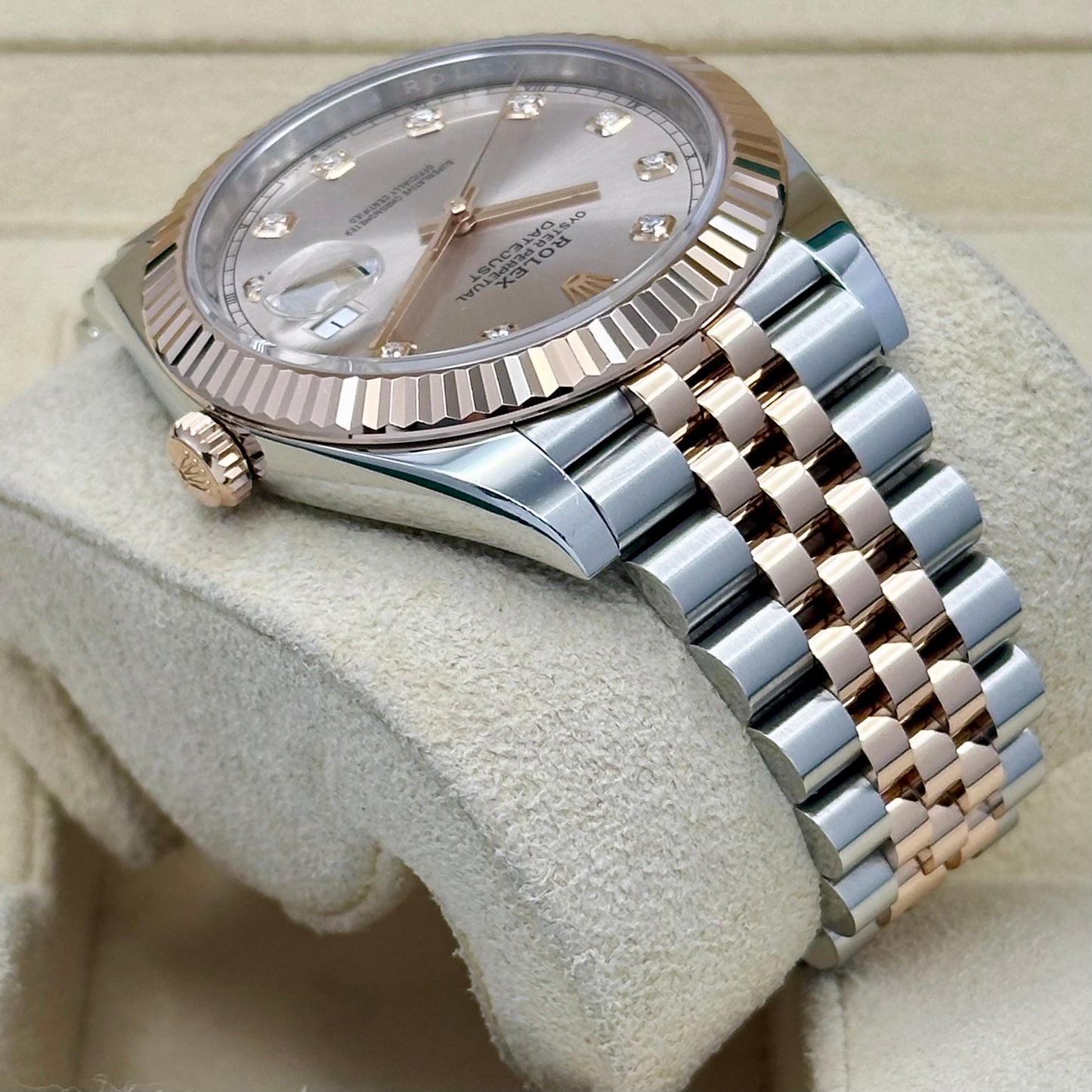 Rolex Datejust 41 Sundust Diamond 18K Rose Gold Ref 126331