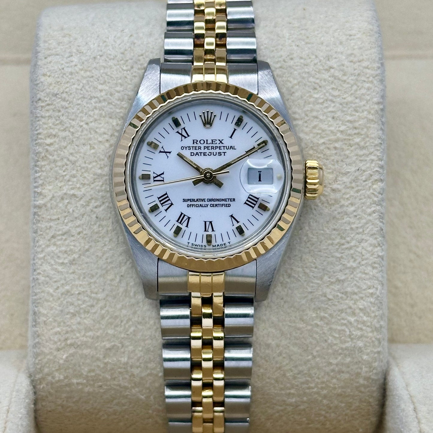 Lady-Datejust 26 18K Yellow Gold White Buckley Ref 69173 1987