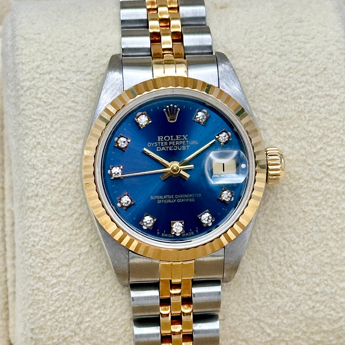 Lady-Datejust 26 Sunburst Blue Diamond Ref 69173G