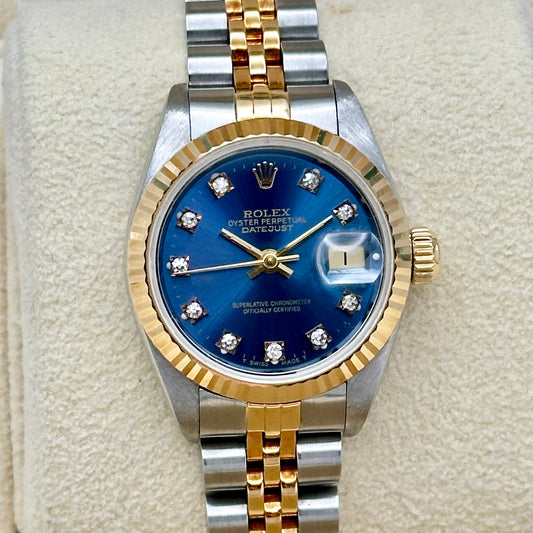 Lady-Datejust 26 Sunburst Blue Diamond Ref 69173G