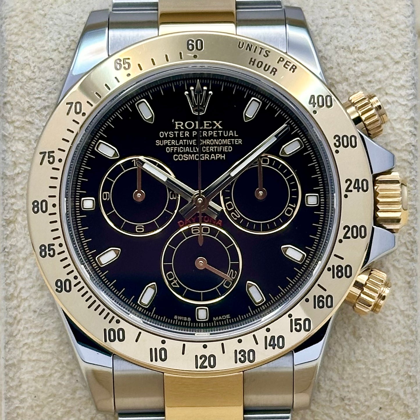 Cosmograph Daytona Black Dial 18K Yellow Gold Ref 116523 2014