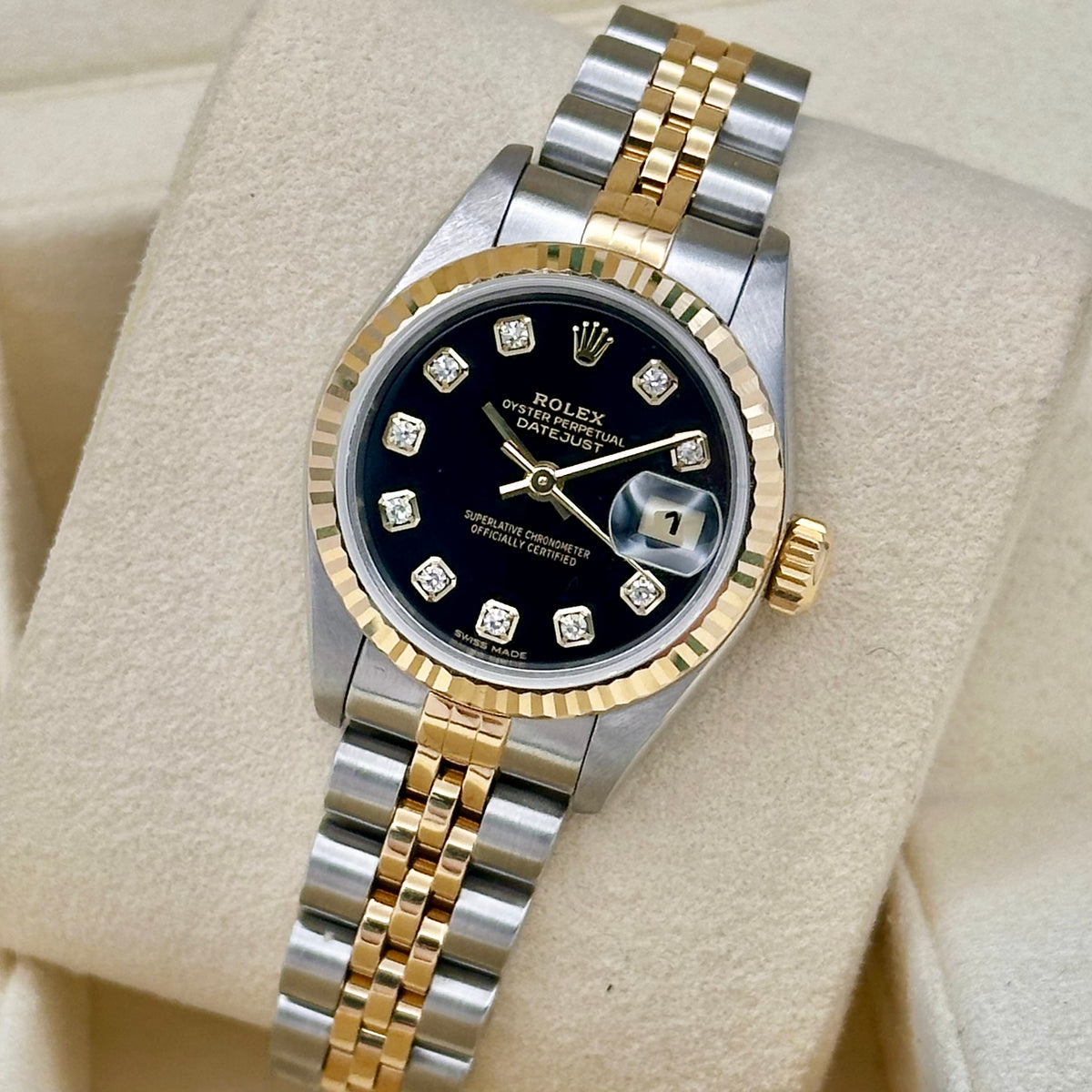 Lady-Datejust 26 Sunburst Black Big Diamond Ref 79173 1999