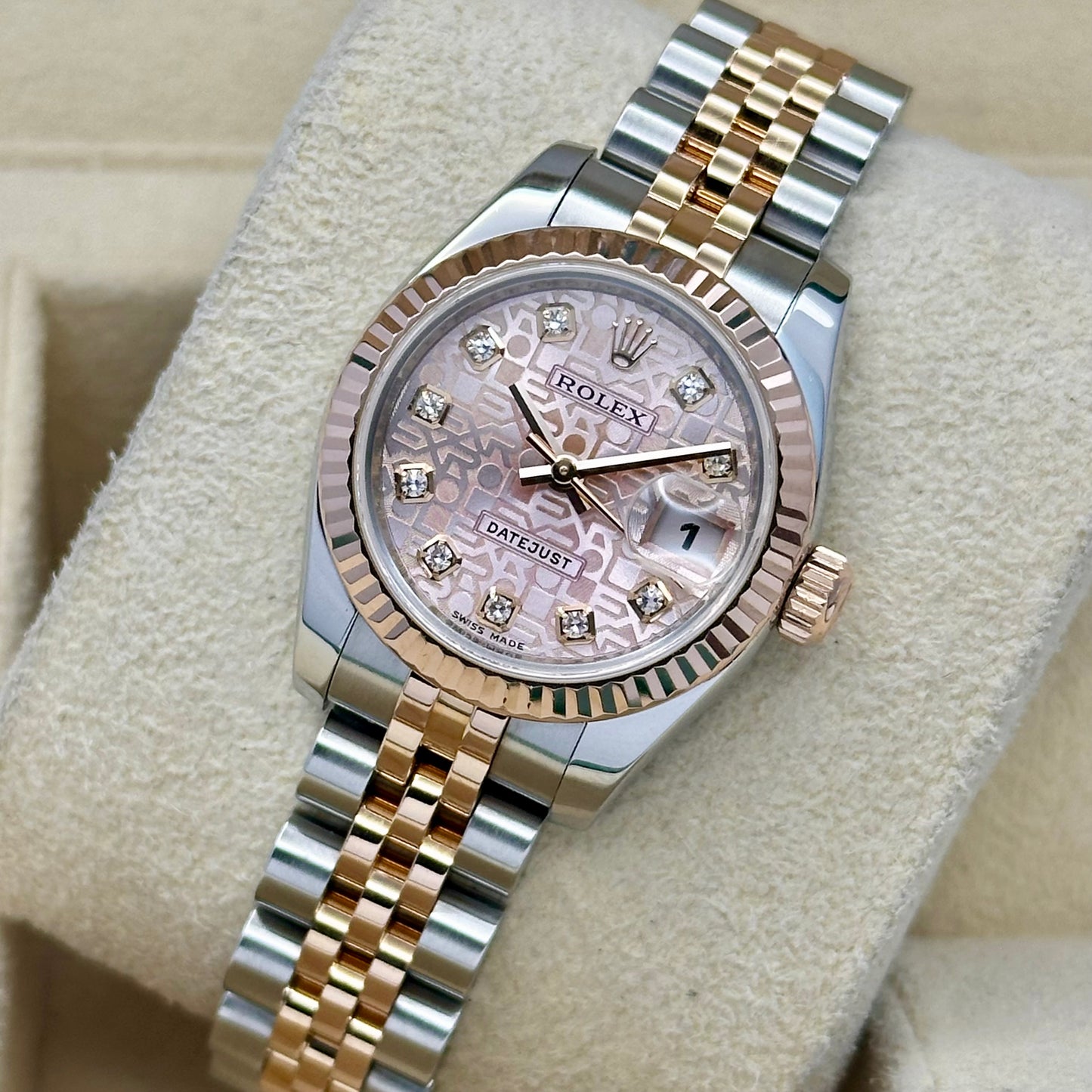 Lady-Datejust 26 Pink Anniversary Diamond Dial 18K Rose Gold Ref 179171 2011