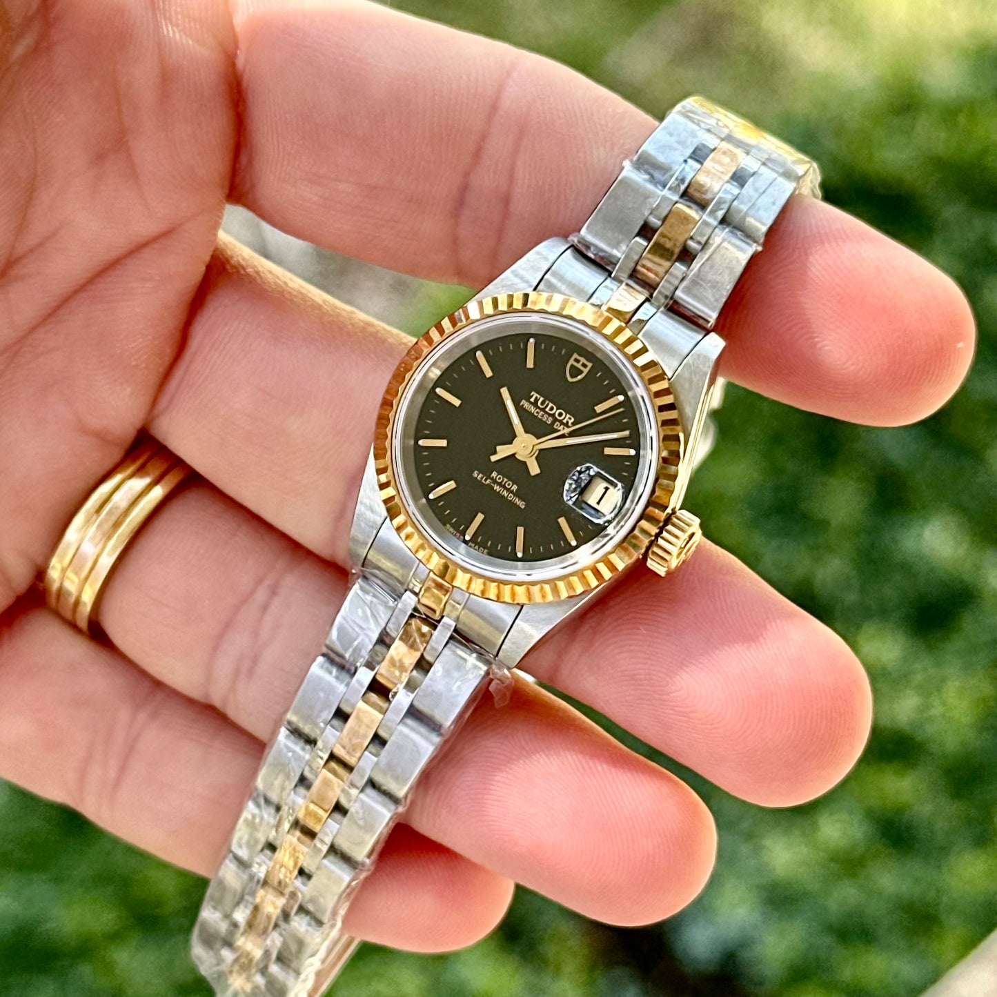 Princess Date Black 18K Yellow Gold Two Tone Ref 92413 2022