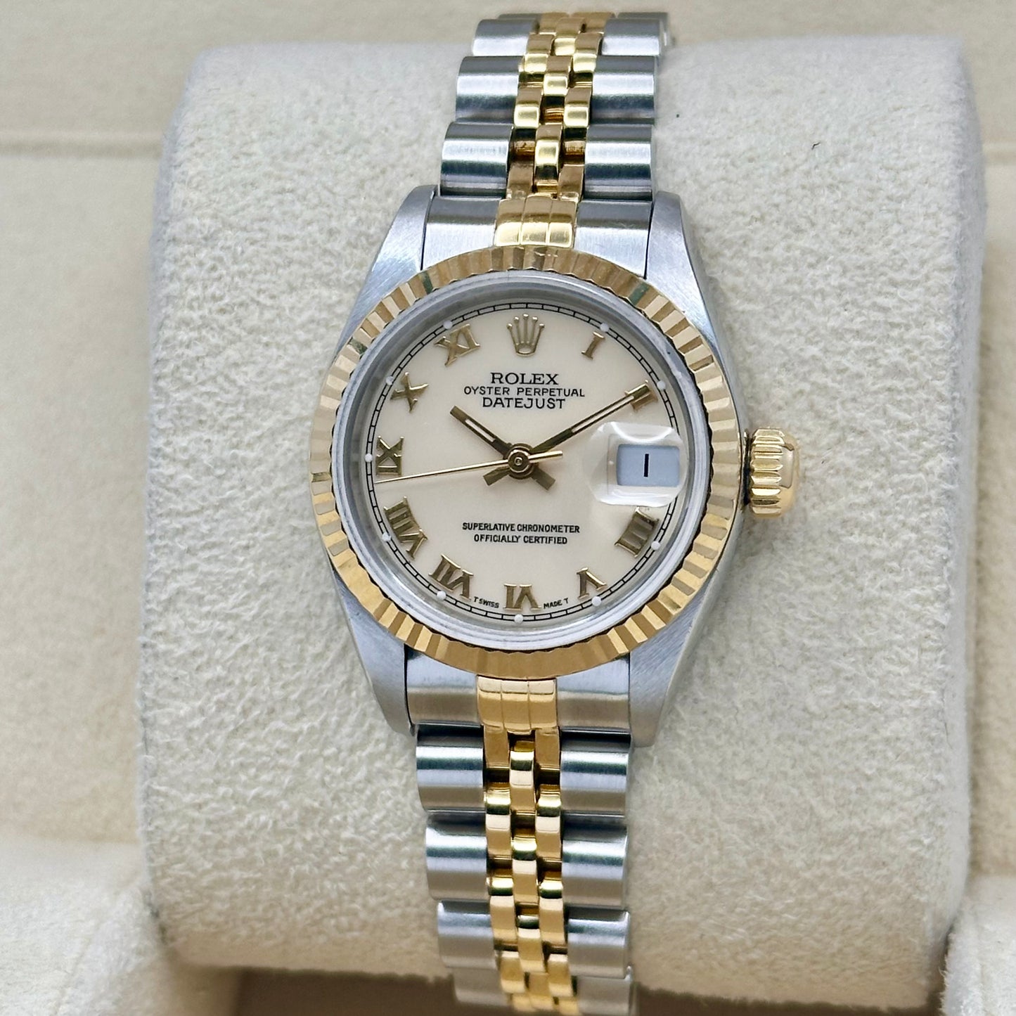 Lady-Datejust 26 Ivory Romans 18K Yellow Gold Two Tone Ref 69173 1993