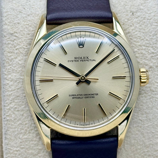 Oyster Perpetual 34 Sunburst Dial Yellow Gold Ref 1024