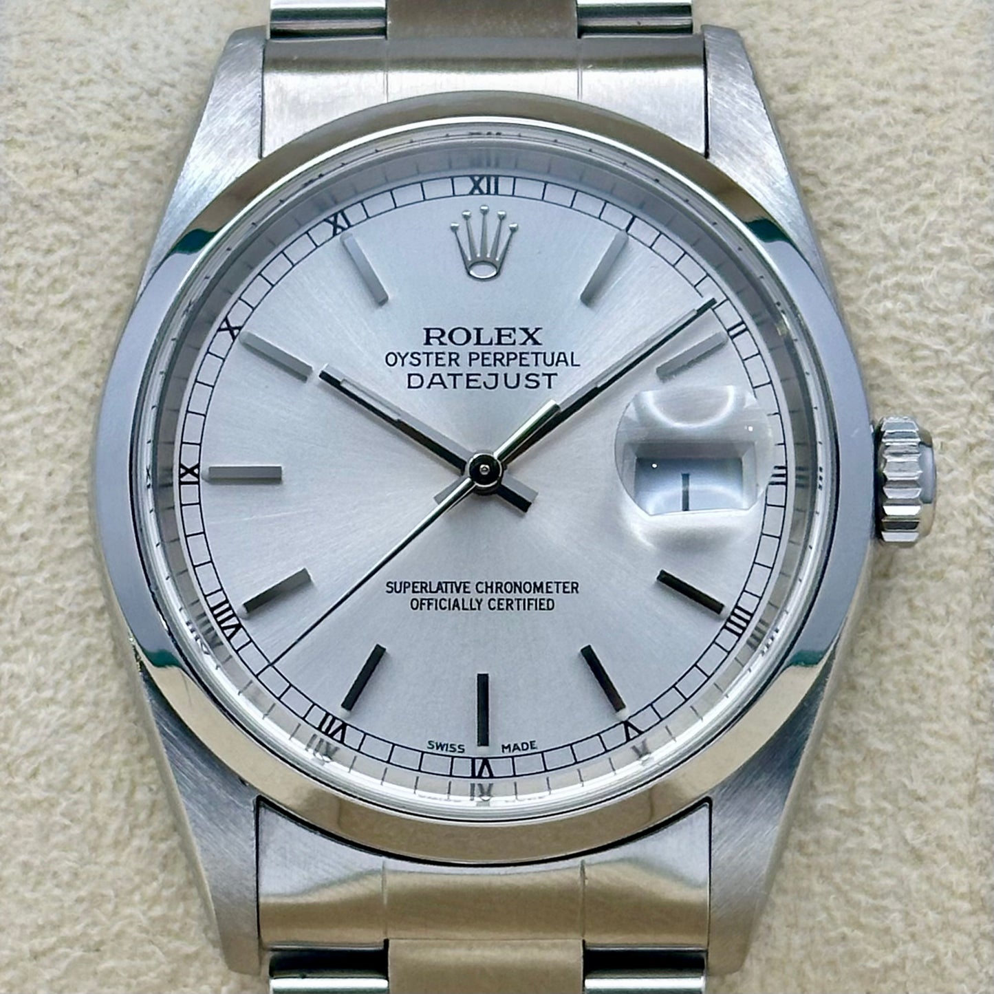 Datejust 36 Sunburst Silver Ref 16200 2002