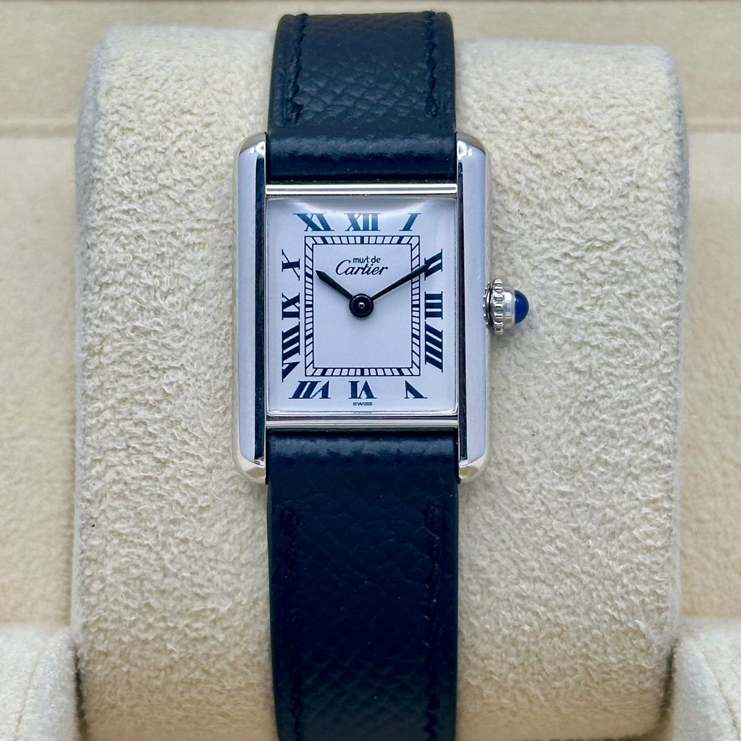 Tank Must De Cartier Small White Romans Ref 6057002