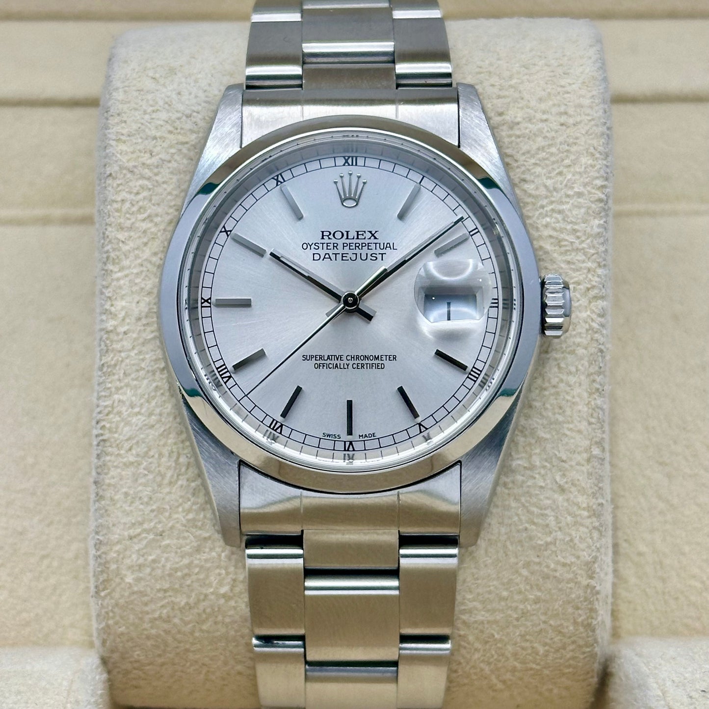 Datejust 36 Sunburst Silver Ref 16200 2002