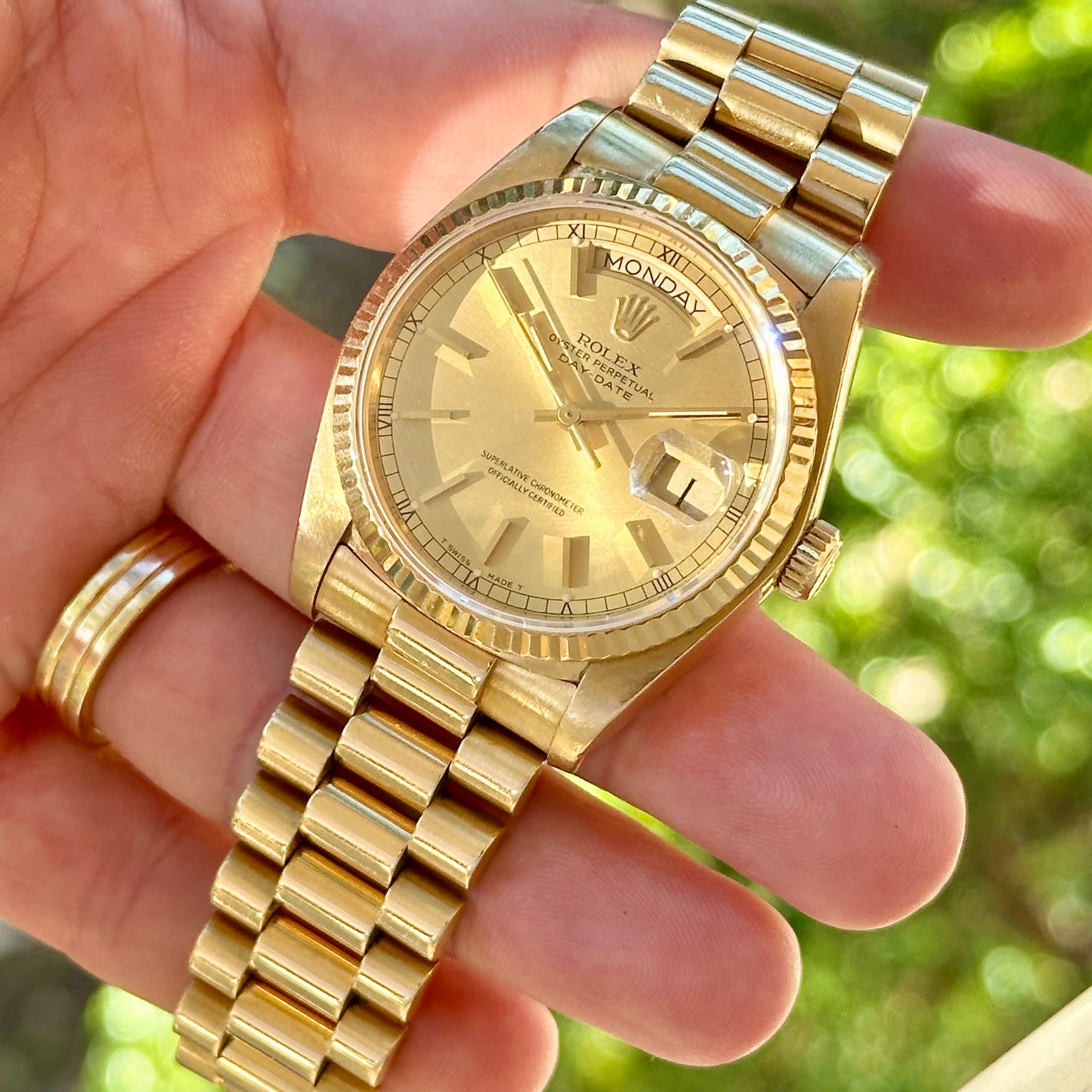 Day-Date 36 Champagne Dial 18K Yellow Gold Ref 18038 1983