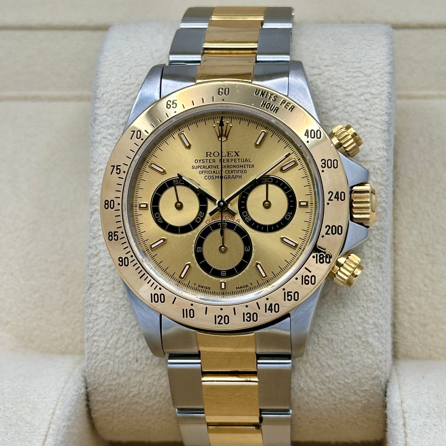Zenith Daytona Champagne Dial 18K Yellow Gold Two Tone Ref 16523 1997 Collectors Set
