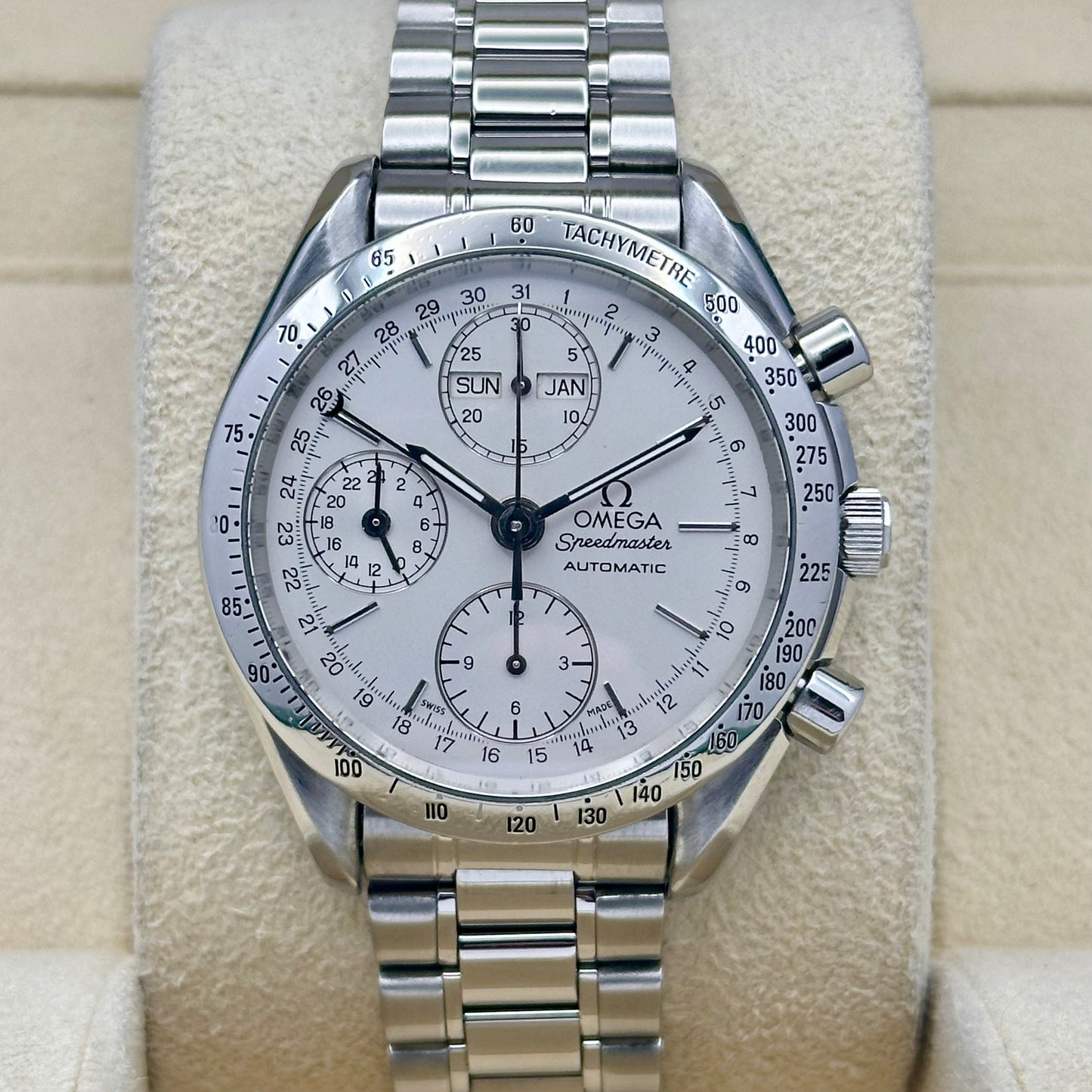 Speedmaster Day Date White Dial Ref 3521.30 1990